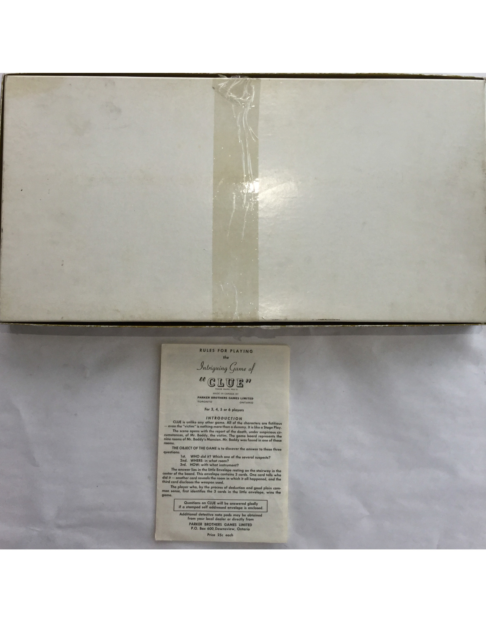 PARKER BROTHERS Clue (1949) (Made in 1969) (used)