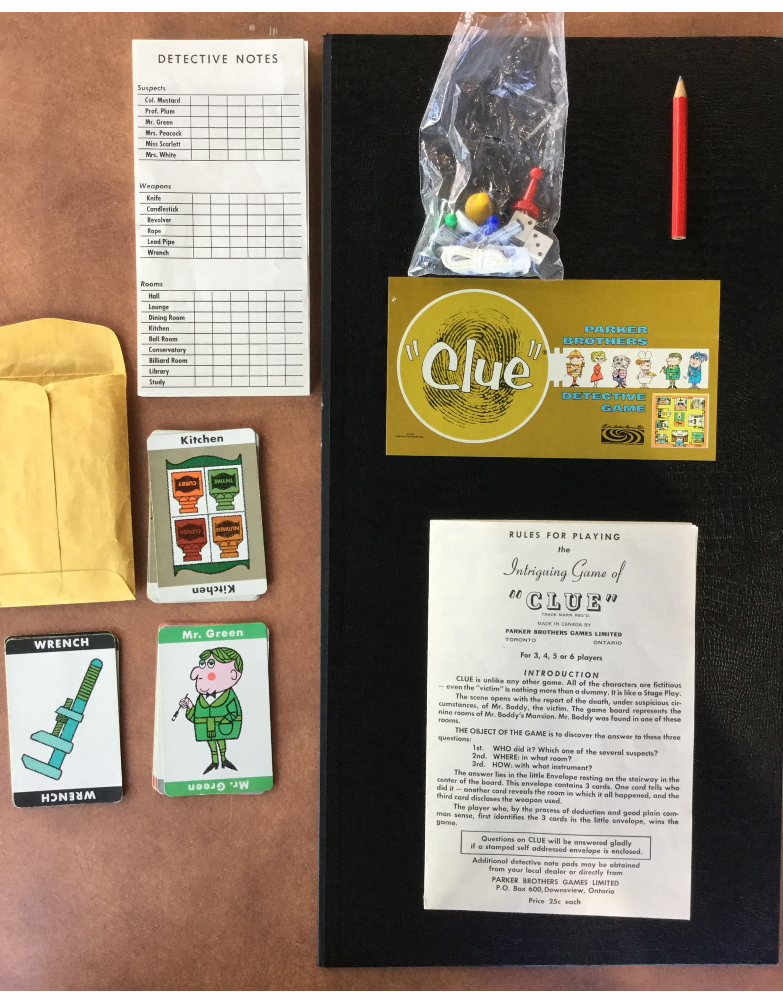 PARKER BROTHERS Clue (1949) (Made in 1969) (used)