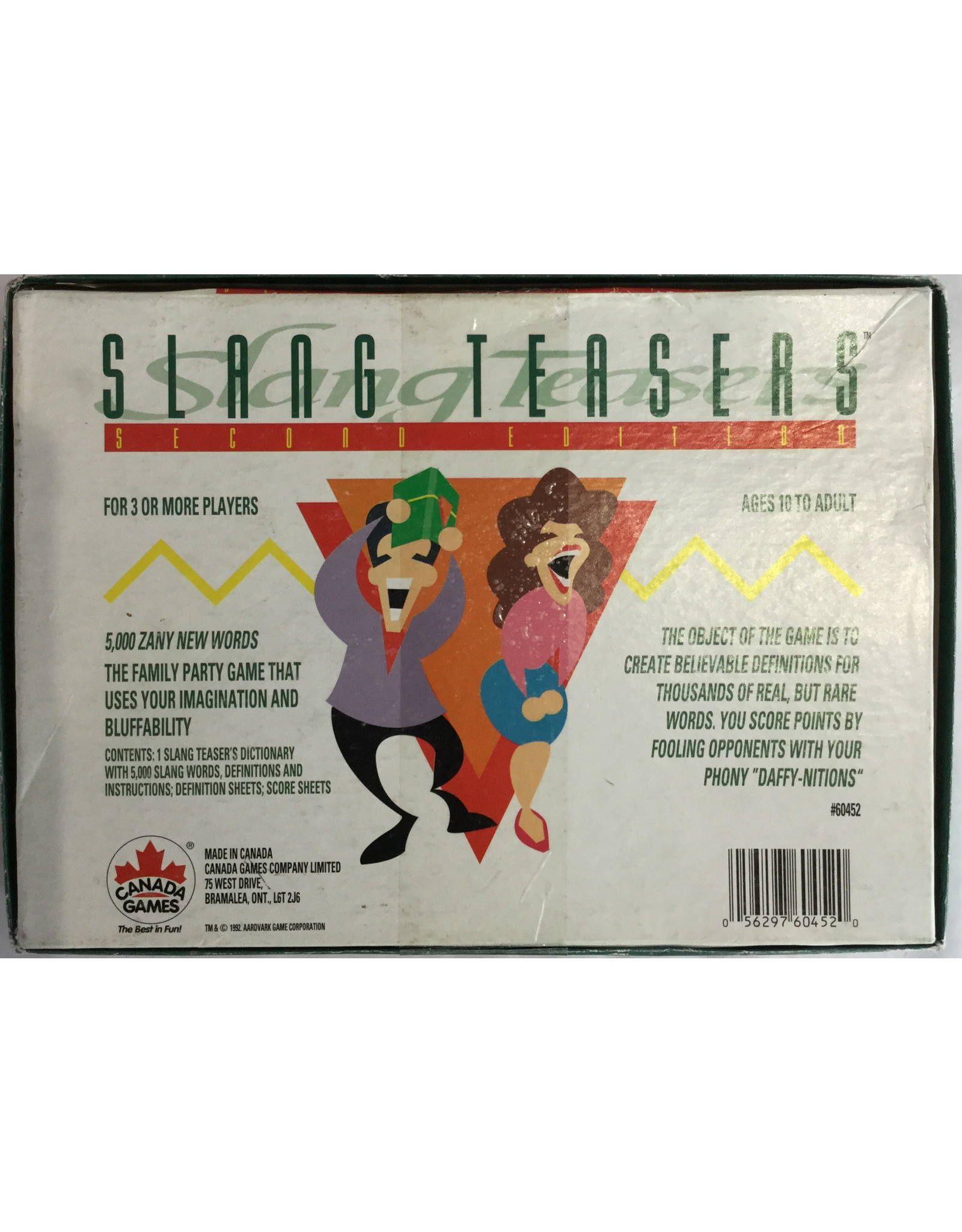 Canada Games Slang Teasers (1983) (2nd ed) (Made in 1992) (used)