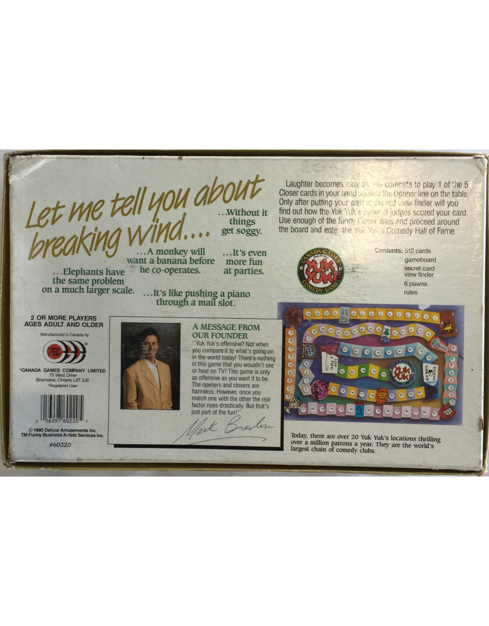 Canada Games Mark Breslin's Yuk Yuk's Comedy Game (1990) (used)