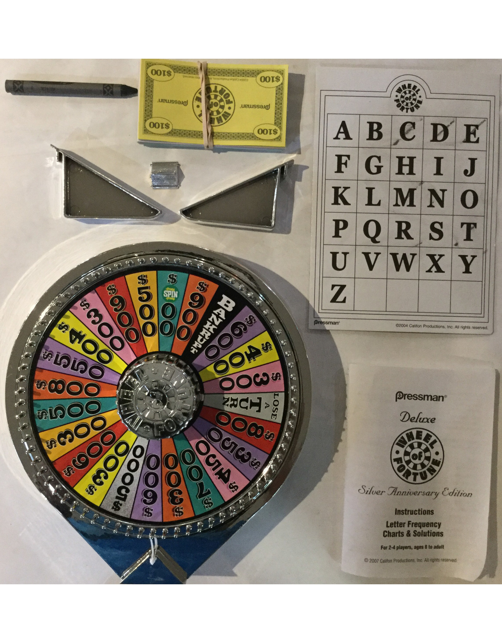 Pressman Wheel Of Fortune Deluxe (1986) (25th Silver Anniversary Edition) (Made in 2007) (used)