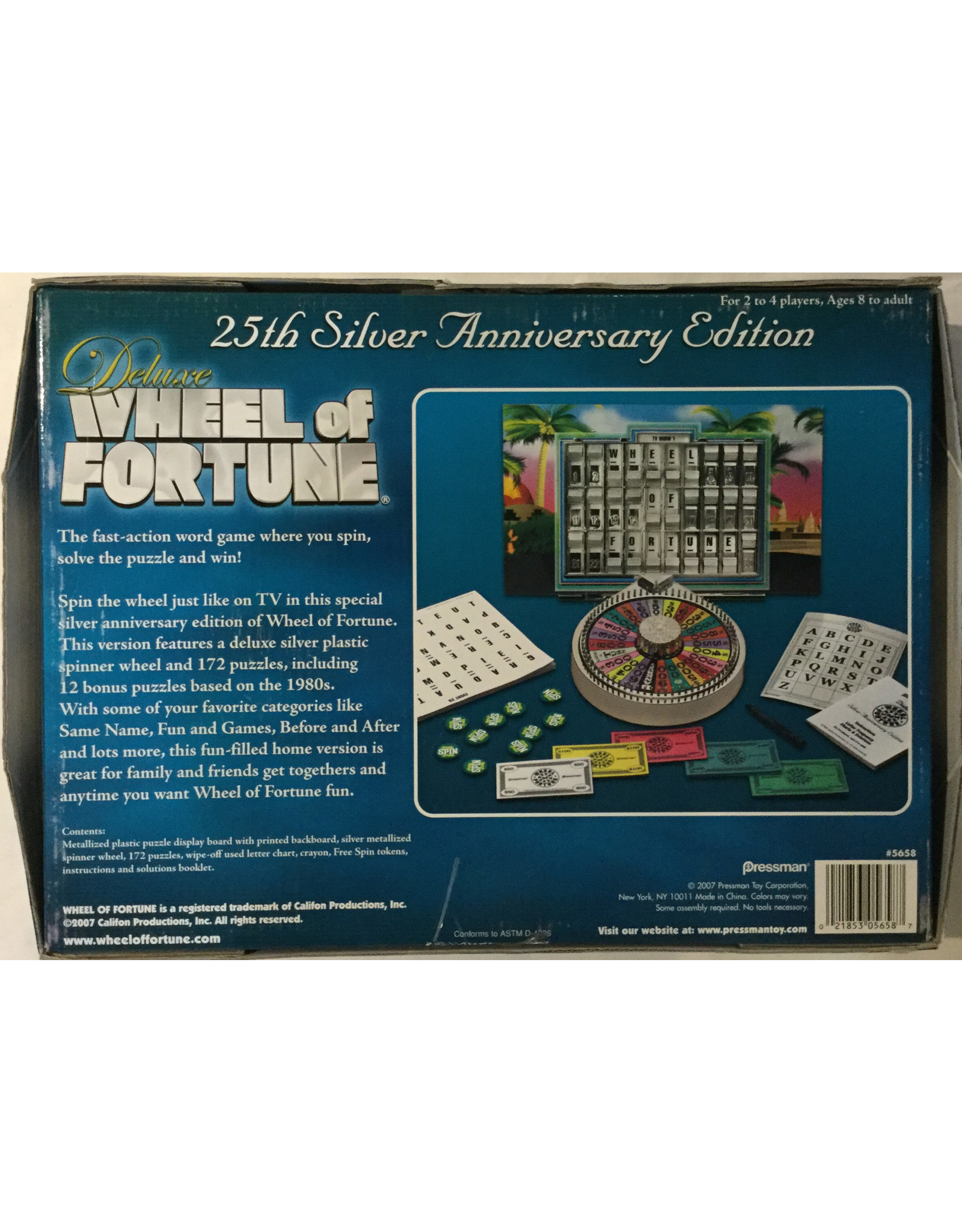 Pressman Wheel Of Fortune Deluxe (1986) (25th Silver Anniversary Edition) (Made in 2007) (used)