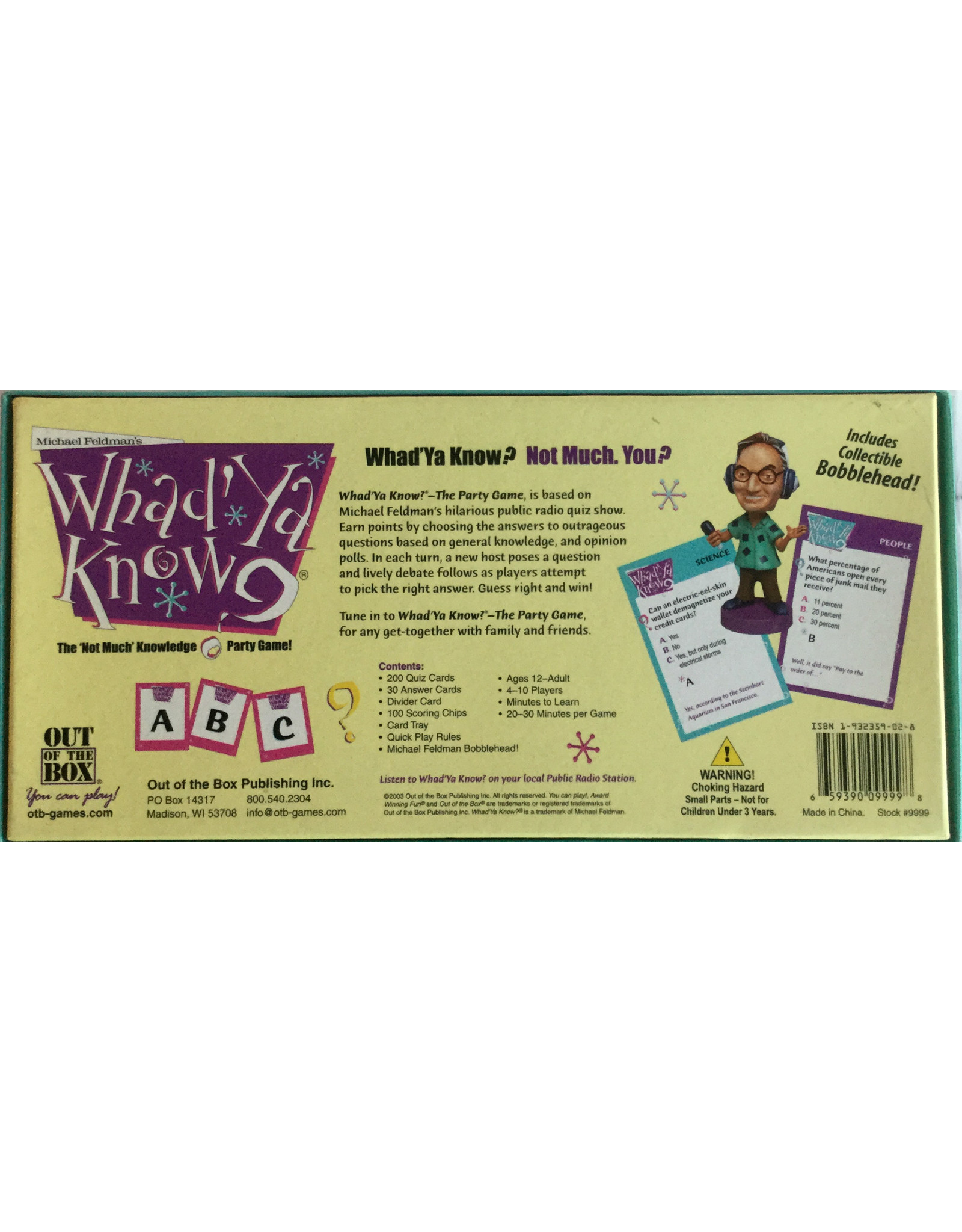 Out of the Box Publishing Whad'Ya Know? (2003) (used)