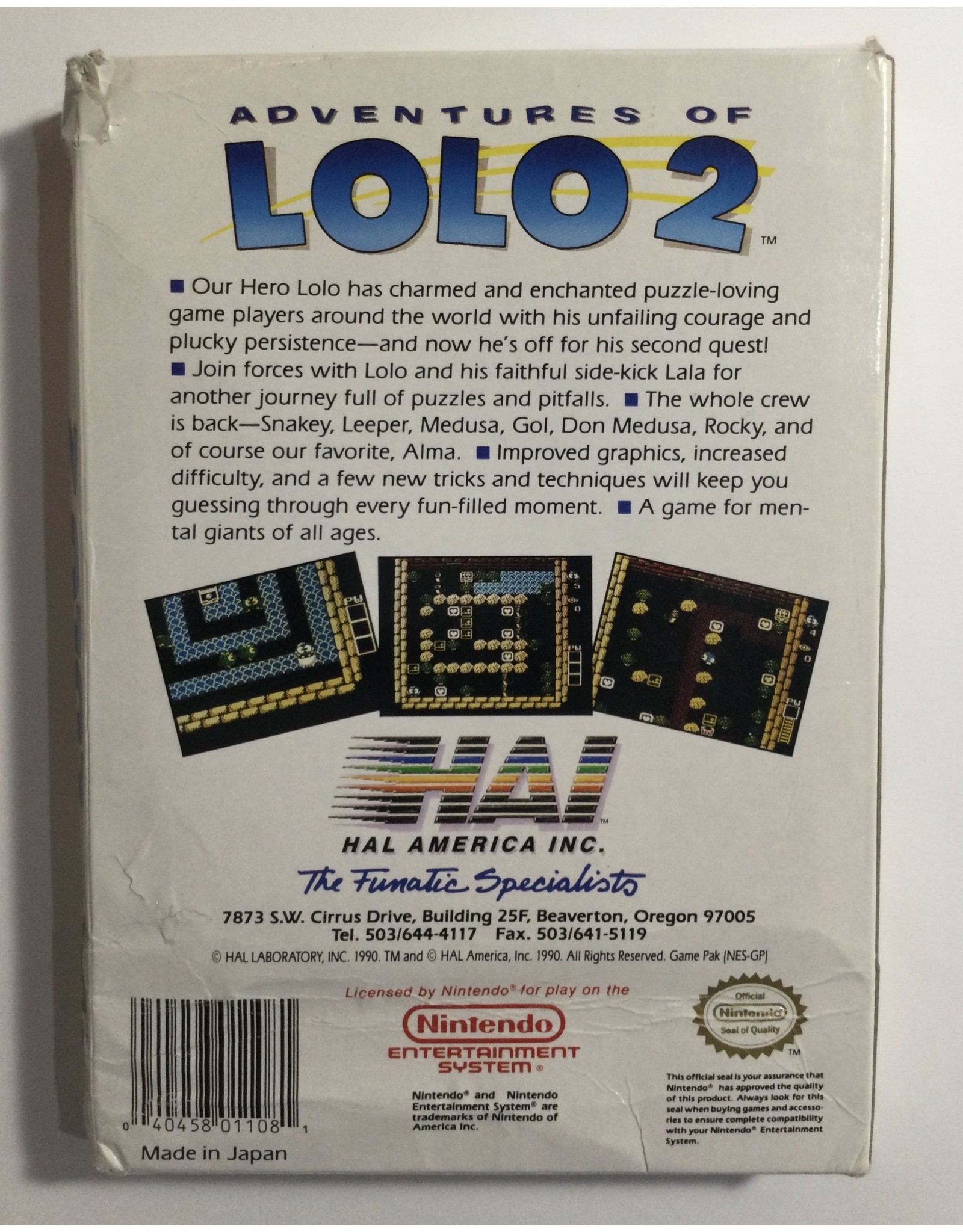 HAL America Inc Adventures of Lolo 2 for Nintendo Entertainment system (NES)