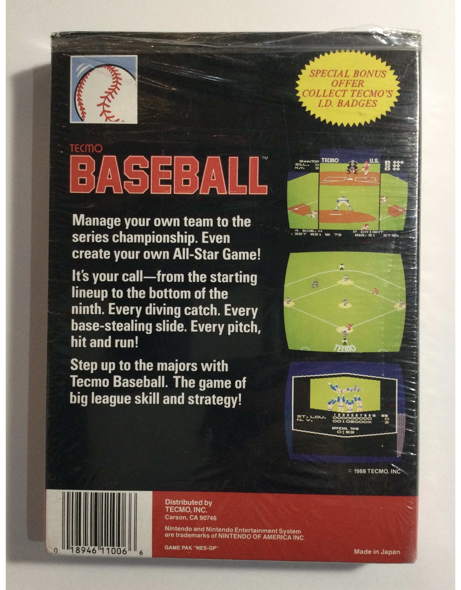 TECMO Baseball for Nintendo Entertainment system (NES)