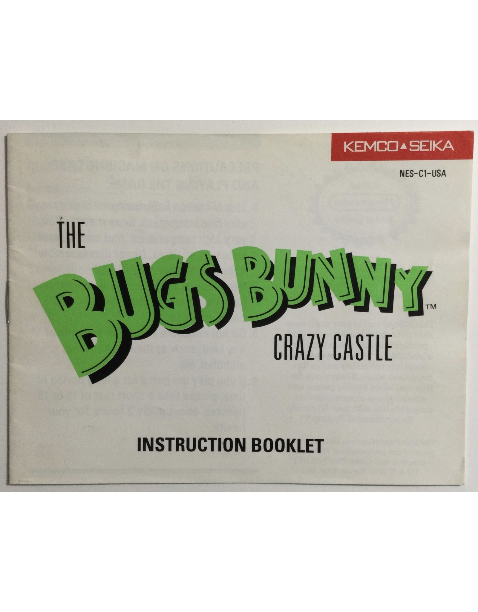 KEMCO SEIKA The Bugs Bunny Crazy Castle for Nintendo Entertainment system (NES)