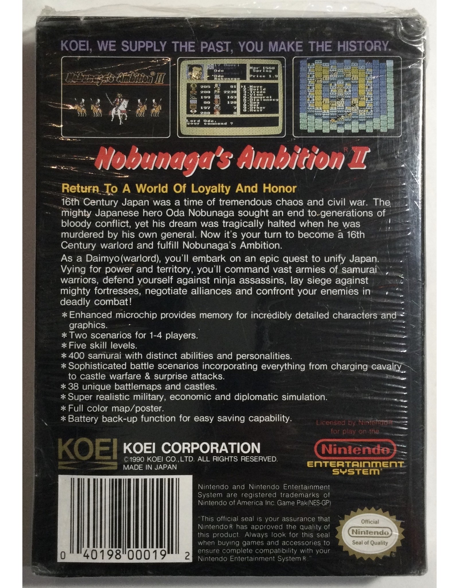 KOEI Nobunga's Ambition II for Nintendo Entertainment System (NES)