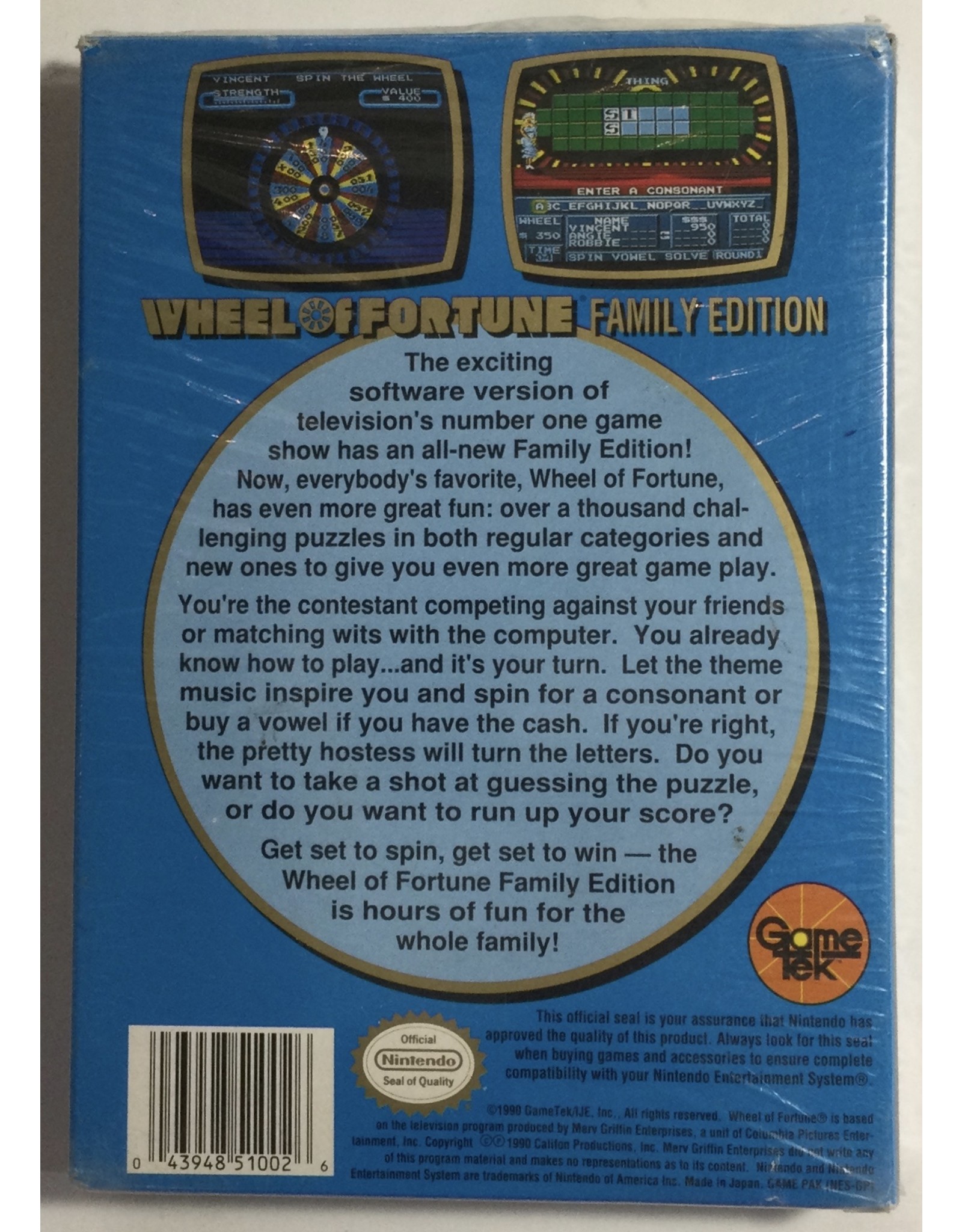 GAMETEK Wheel of Fortune for Nintendo Entertainment System (NES)