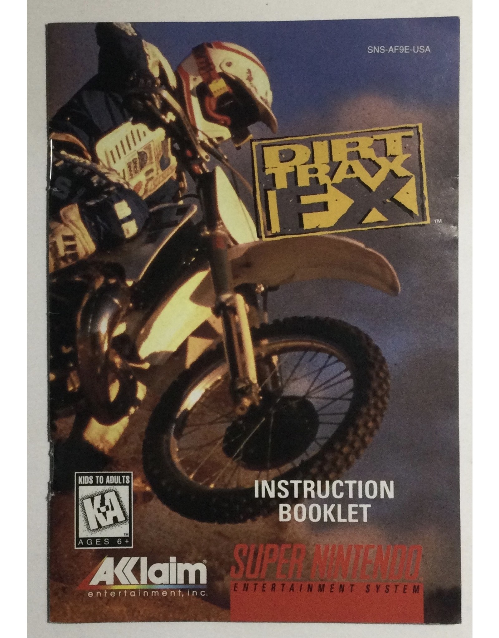 ACCLAIM Dirt Trax FX for Super Nintendo Entertainment System (SNES)- CIB