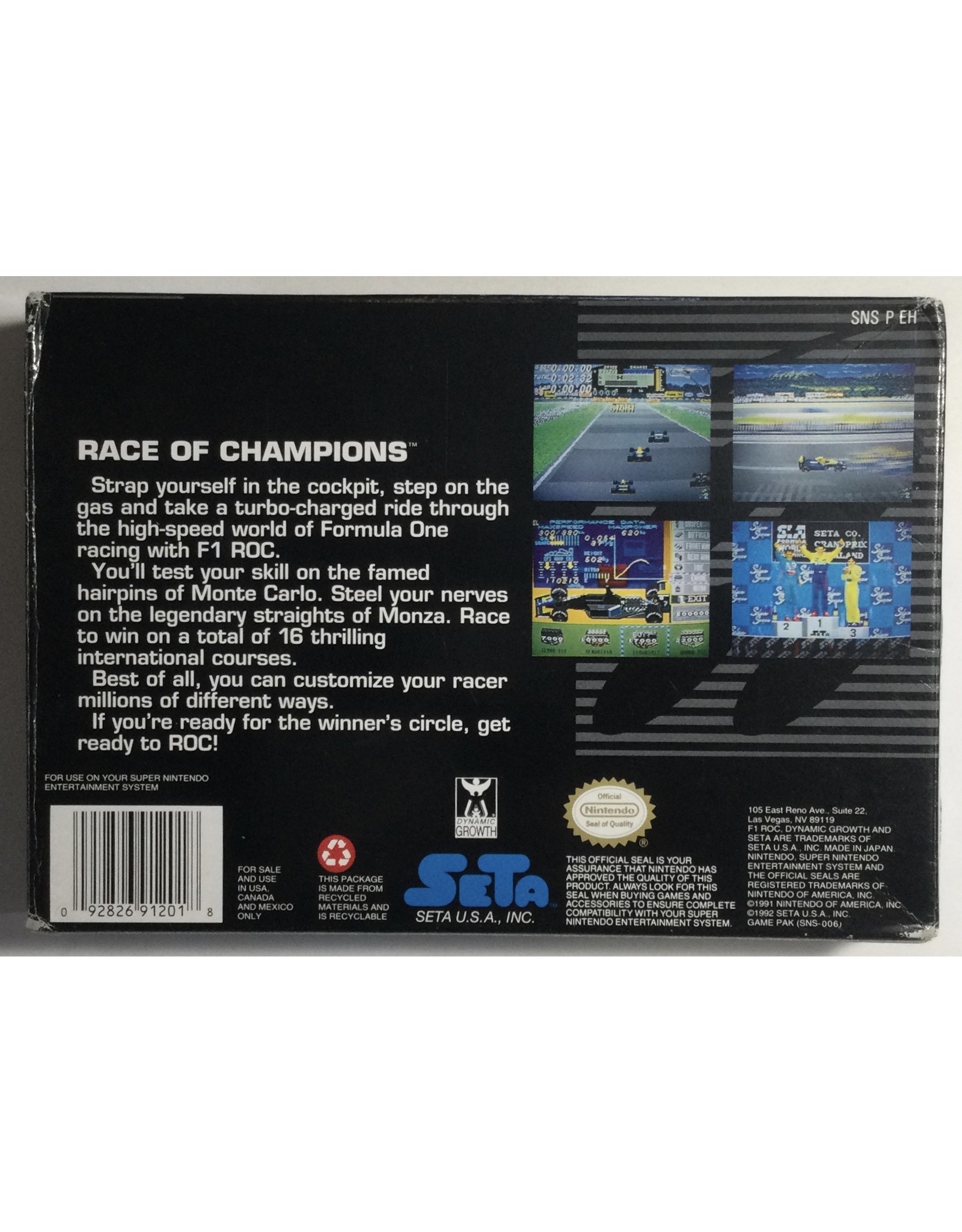 SETA F1 ROC Race of Champions for Super Nintendo Entertainment System (SNES)