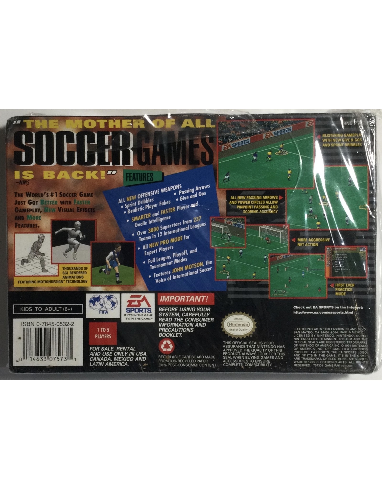 EA SPORTS FIFA 96 Soccer for Super Nintendo Entertainment System (SNES)