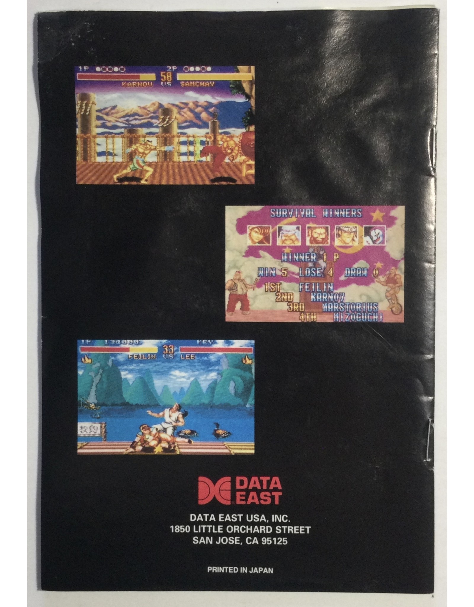 DATA EAST Fighter's History for Super Nintendo Entertainment System (SNES) - CIB