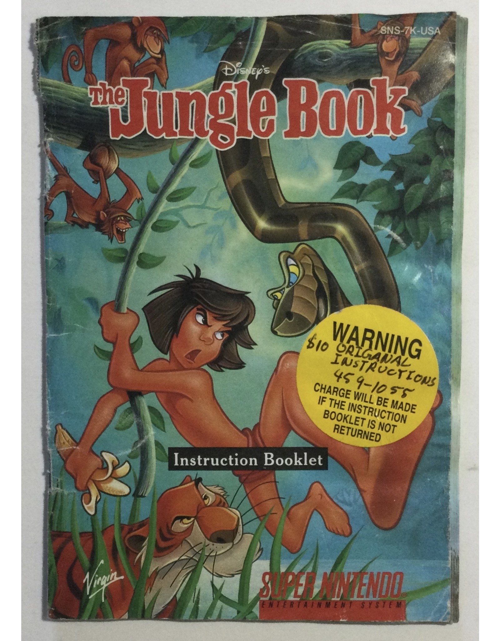 Disney The Jungle Book for Super Nintendo Entertainment System (SNES)