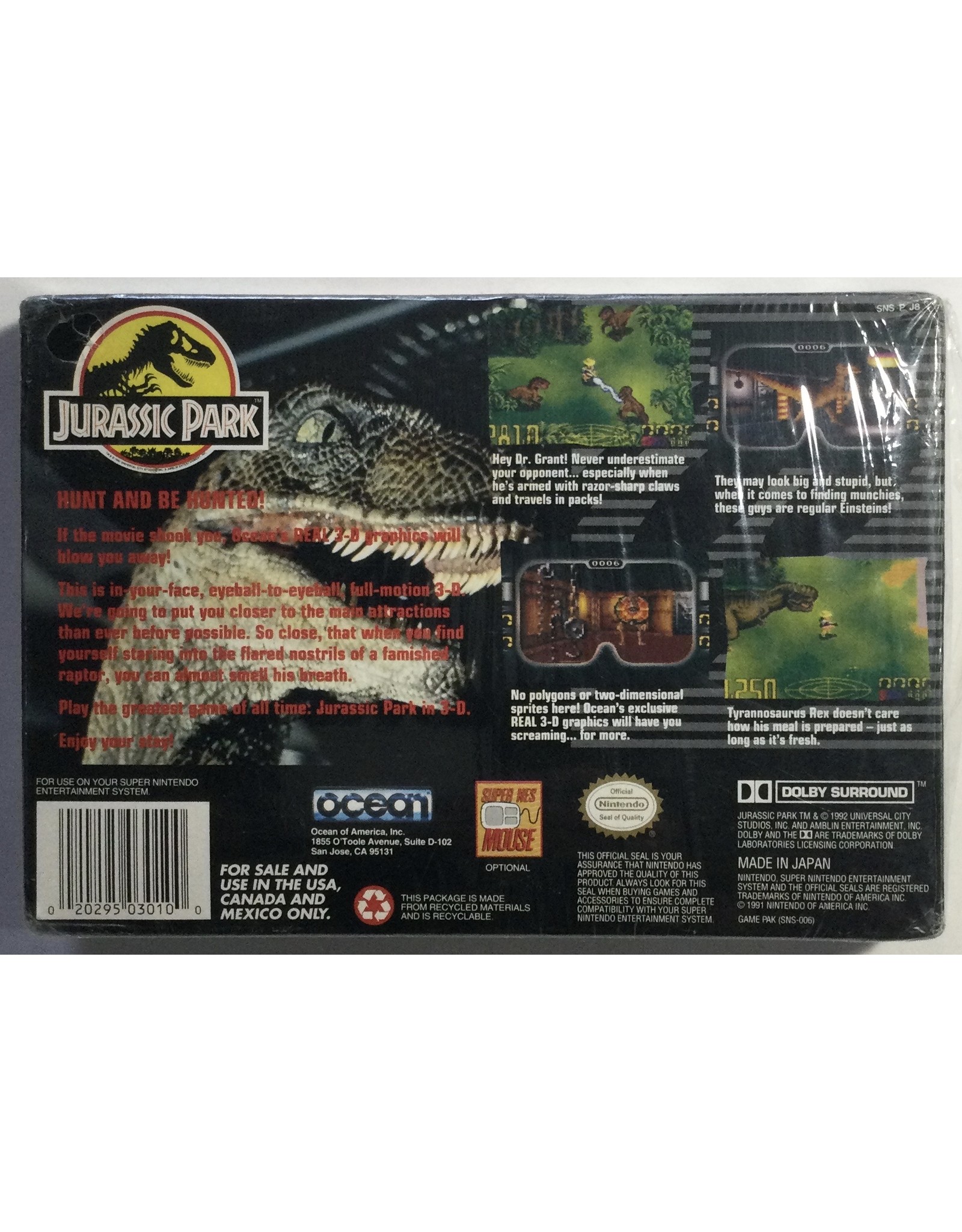 Ocean Jurrassic Park for Super Nintendo Entertainment System (SNES) - CIB