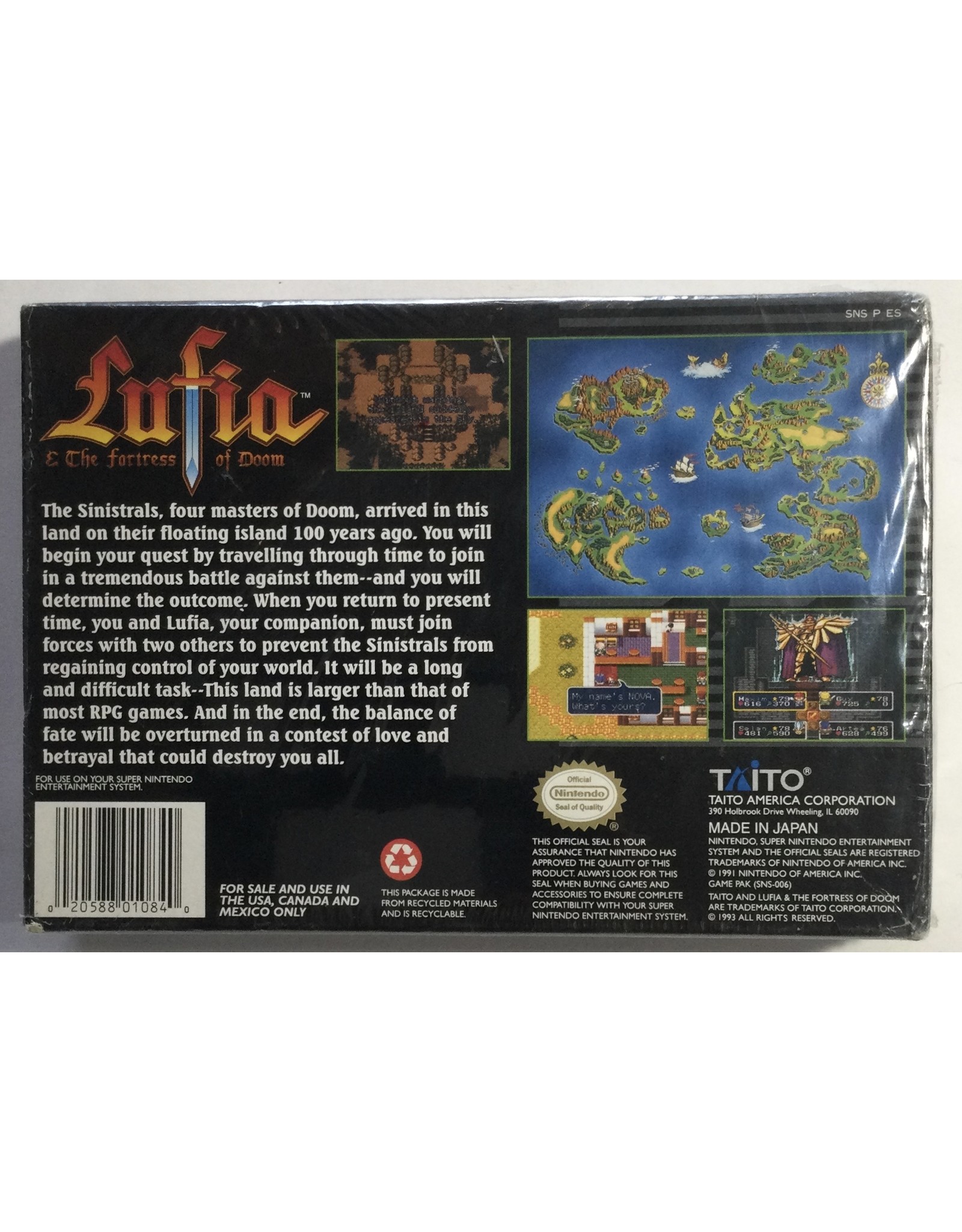 TAITO Lufia & The Fortress of Doom for Super Nintendo Entertainment System (SNES) - CIB