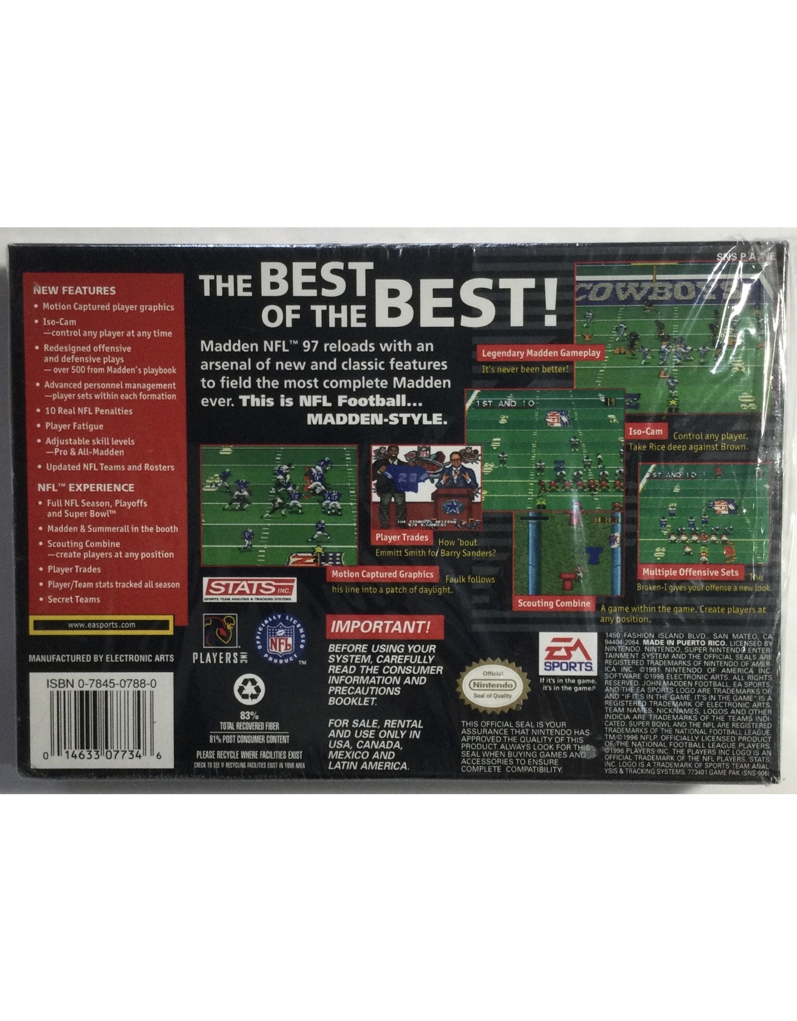 EA SPORTS Madden NFL '97 for Super Nintendo Entertainment System (SNES) -  CIB