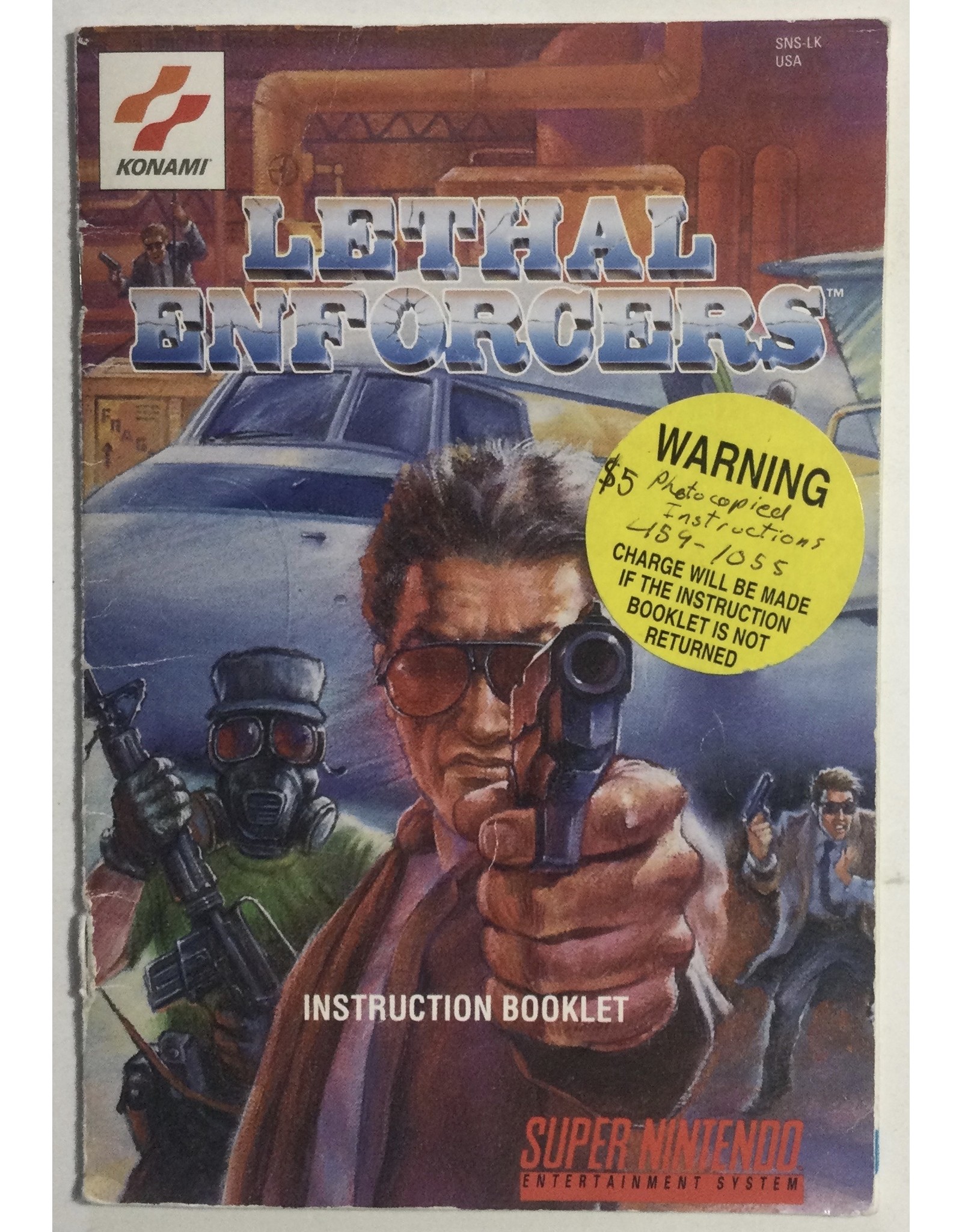 KONAMI Lethal Enforcers for Super Nintendo Entertainment System (SNES)