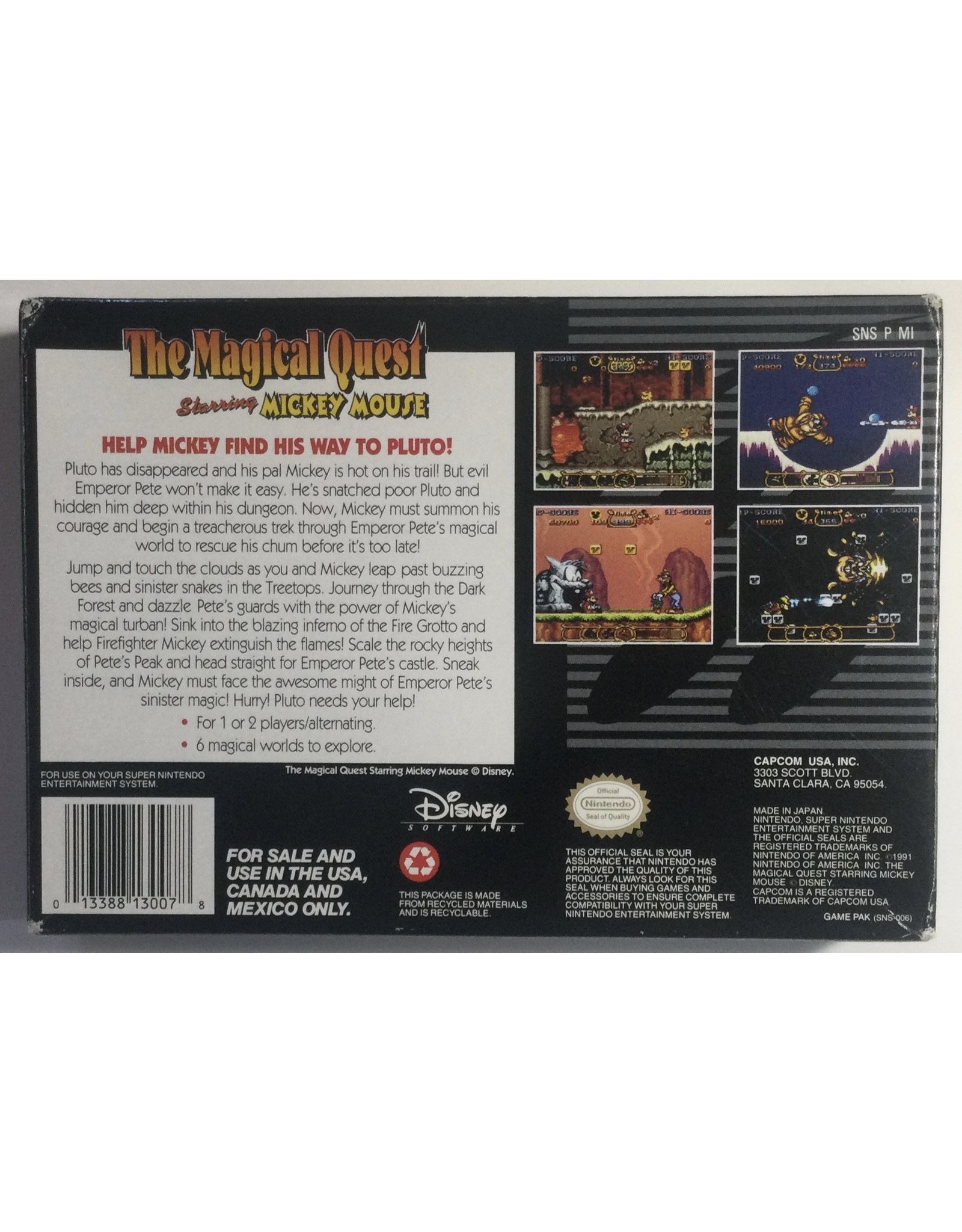 CAPCOM The Magical Quest Starring Mickey Mouse for Super Nintendo Entertainment System (SNES) - CIB