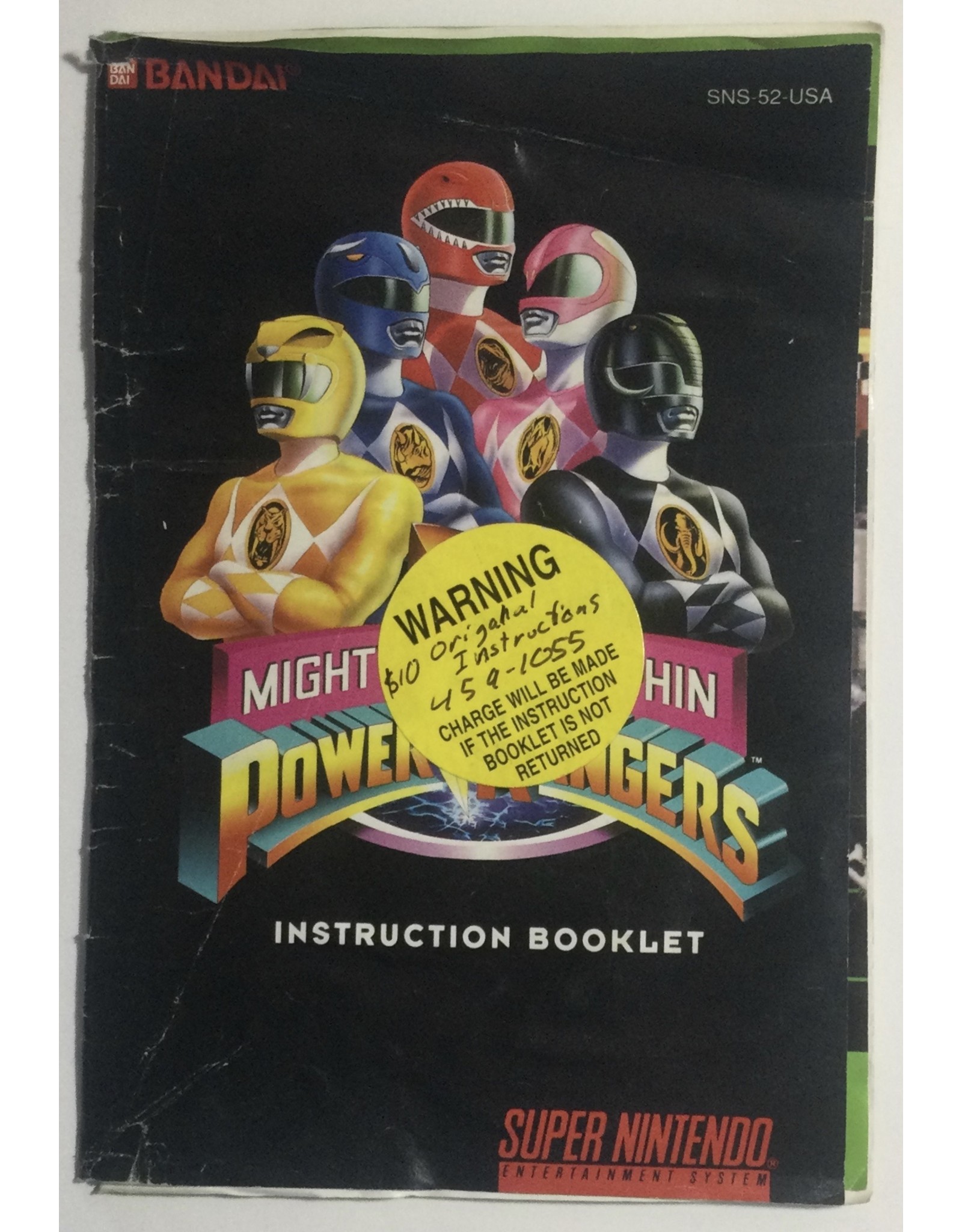 BANDAI Mighty Morphin Power Rangers for Super Nintendo Entertainment System (SNES)