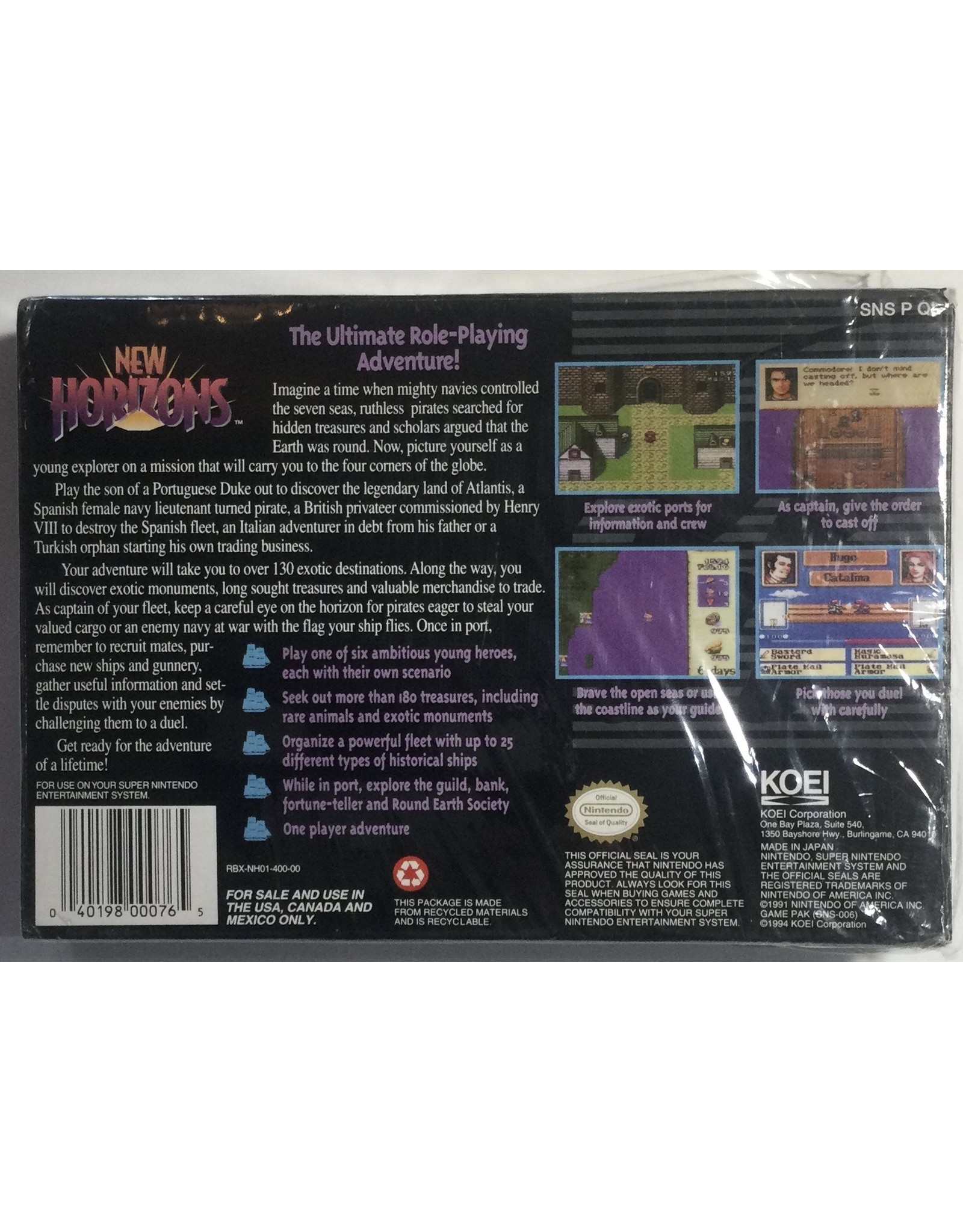 KOEI New Horizons for Super Nintendo Entertainment System (SNES)