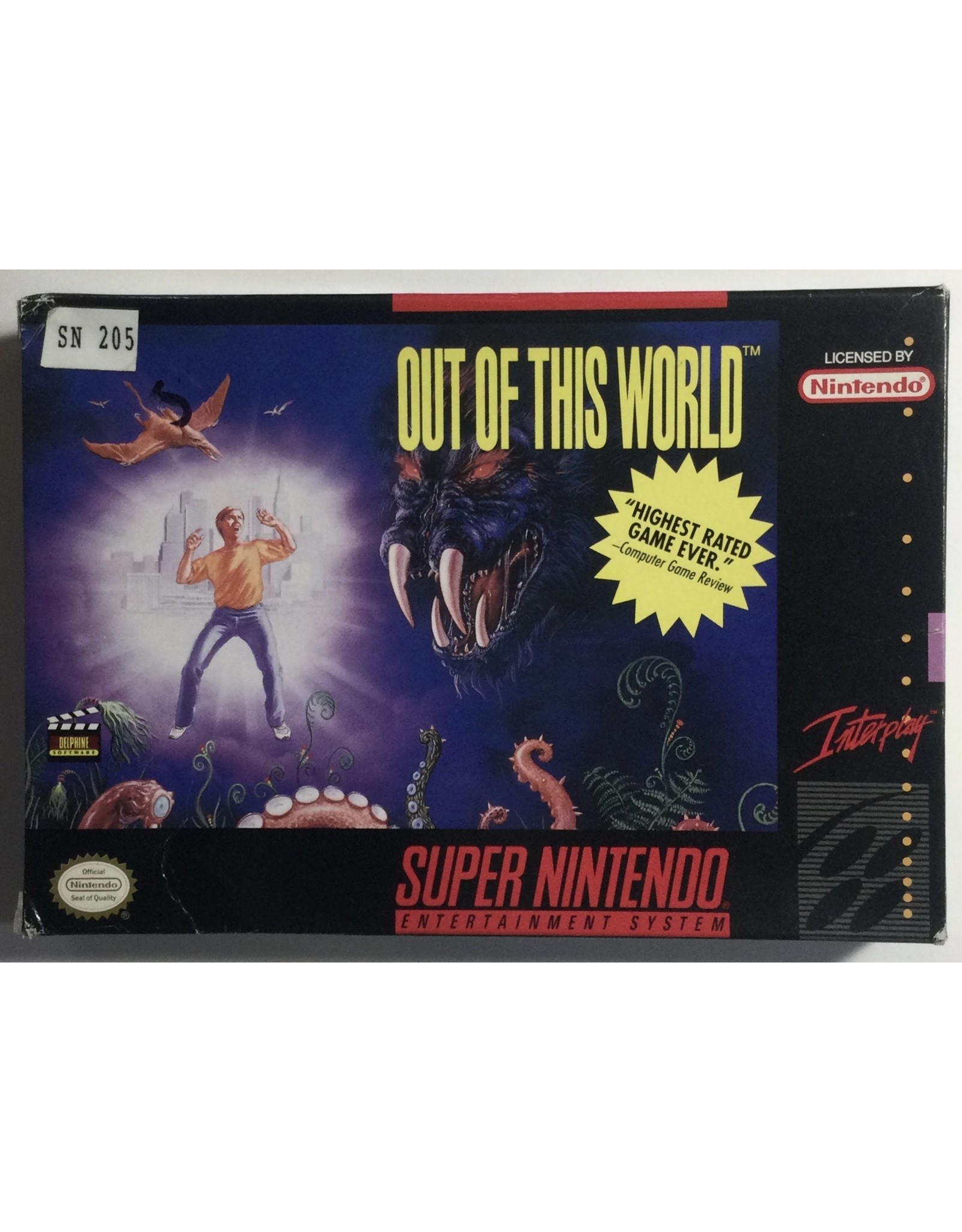 INTERPLAY Out of this World for Super Nintendo Entertainment System (SNES)