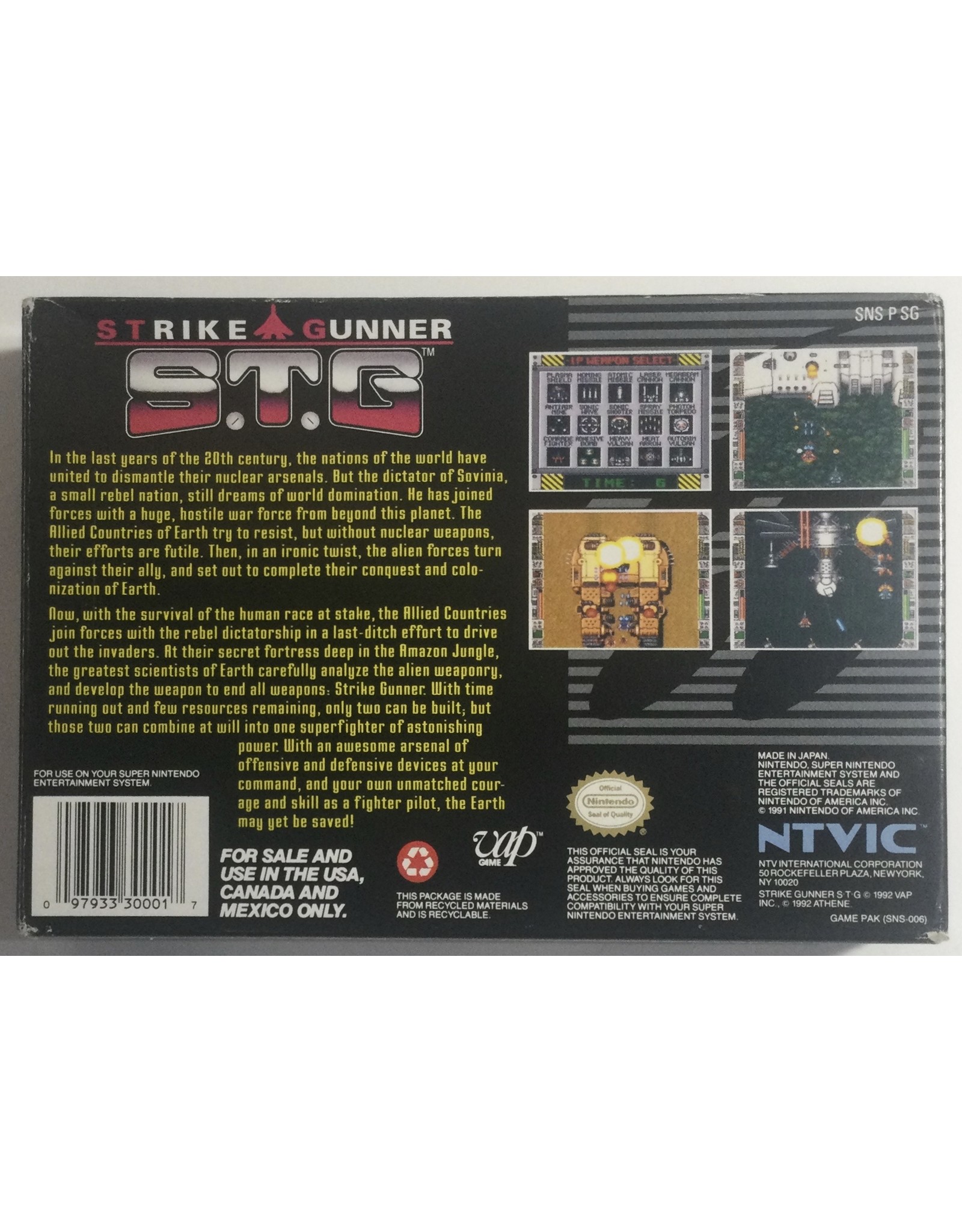NTVIC Strike Gunner S.T.G for Super Nintendo Entertainment System (SNES)