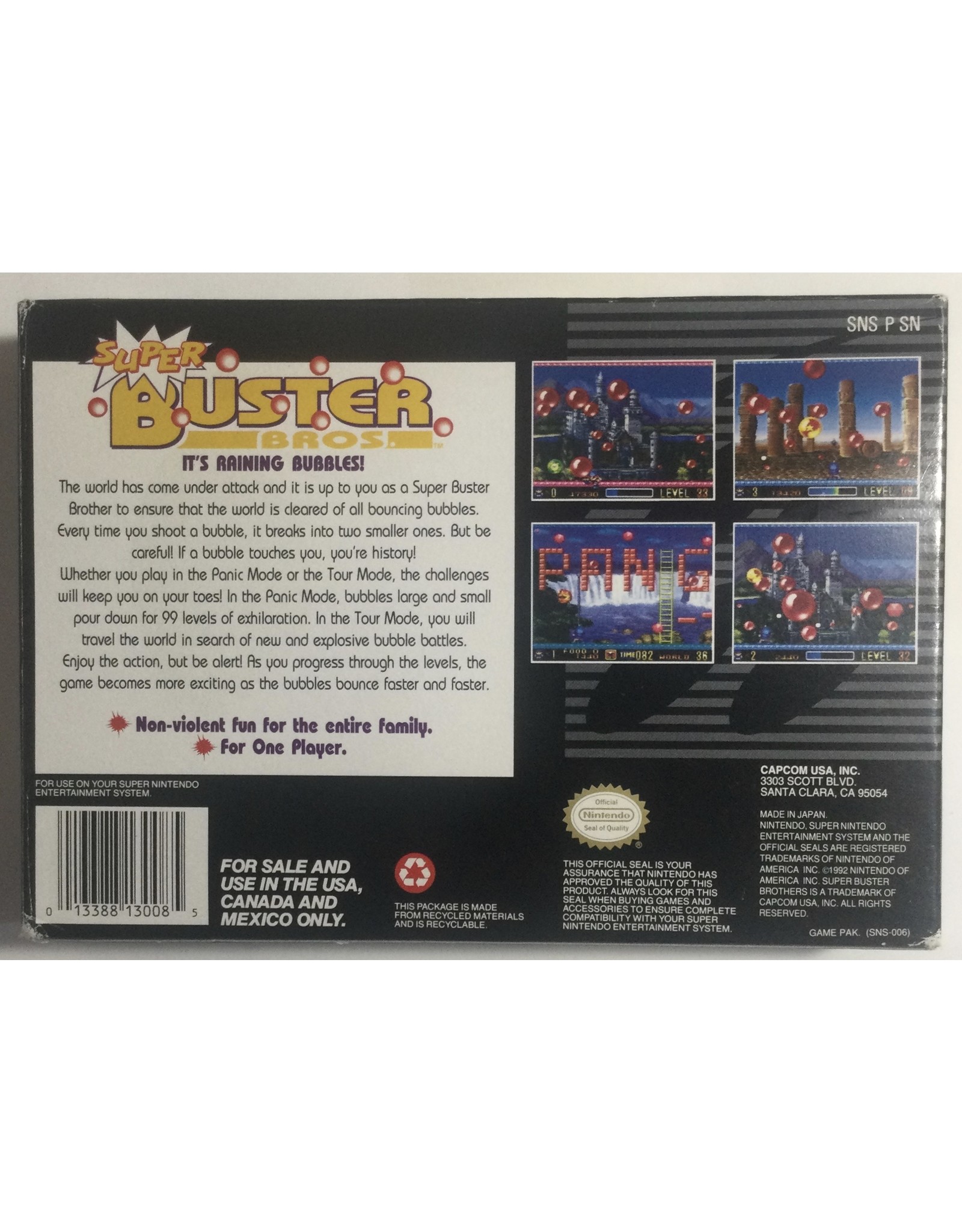 CAPCOM Super Buster Bro's for Super Nintendo Entertainment System (SNES)