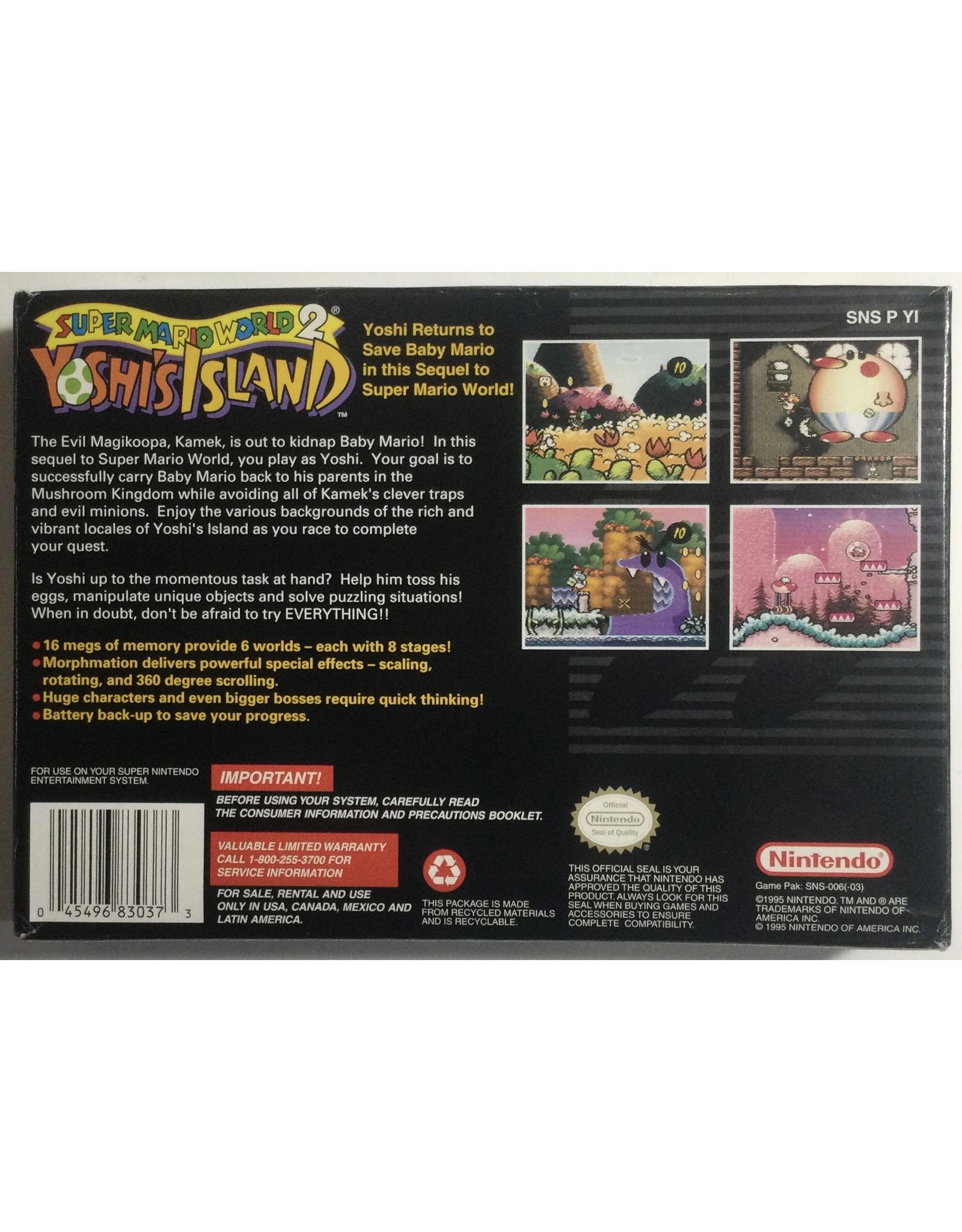 Nintendo Super Mario World 2 Yoshi's Island for Super Nintendo Entertainment System (SNES) - CIB