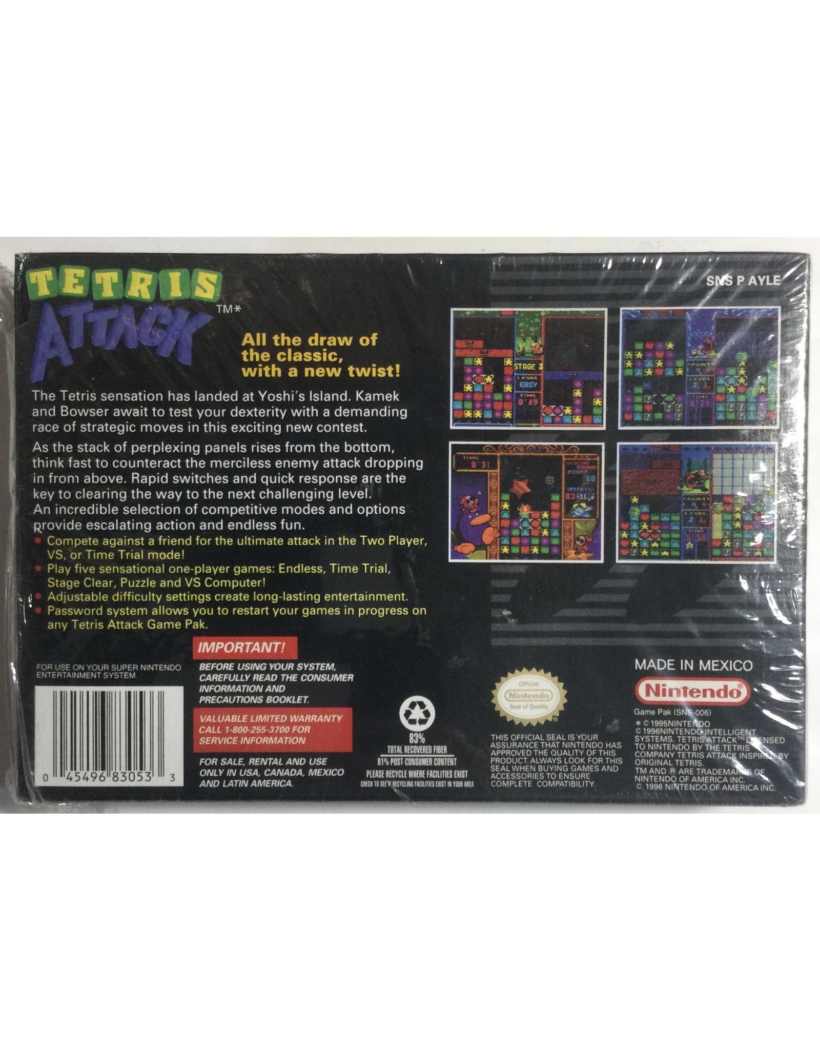 Nintendo Tetris Attack for Super Nintendo Entertainment System (SNES)