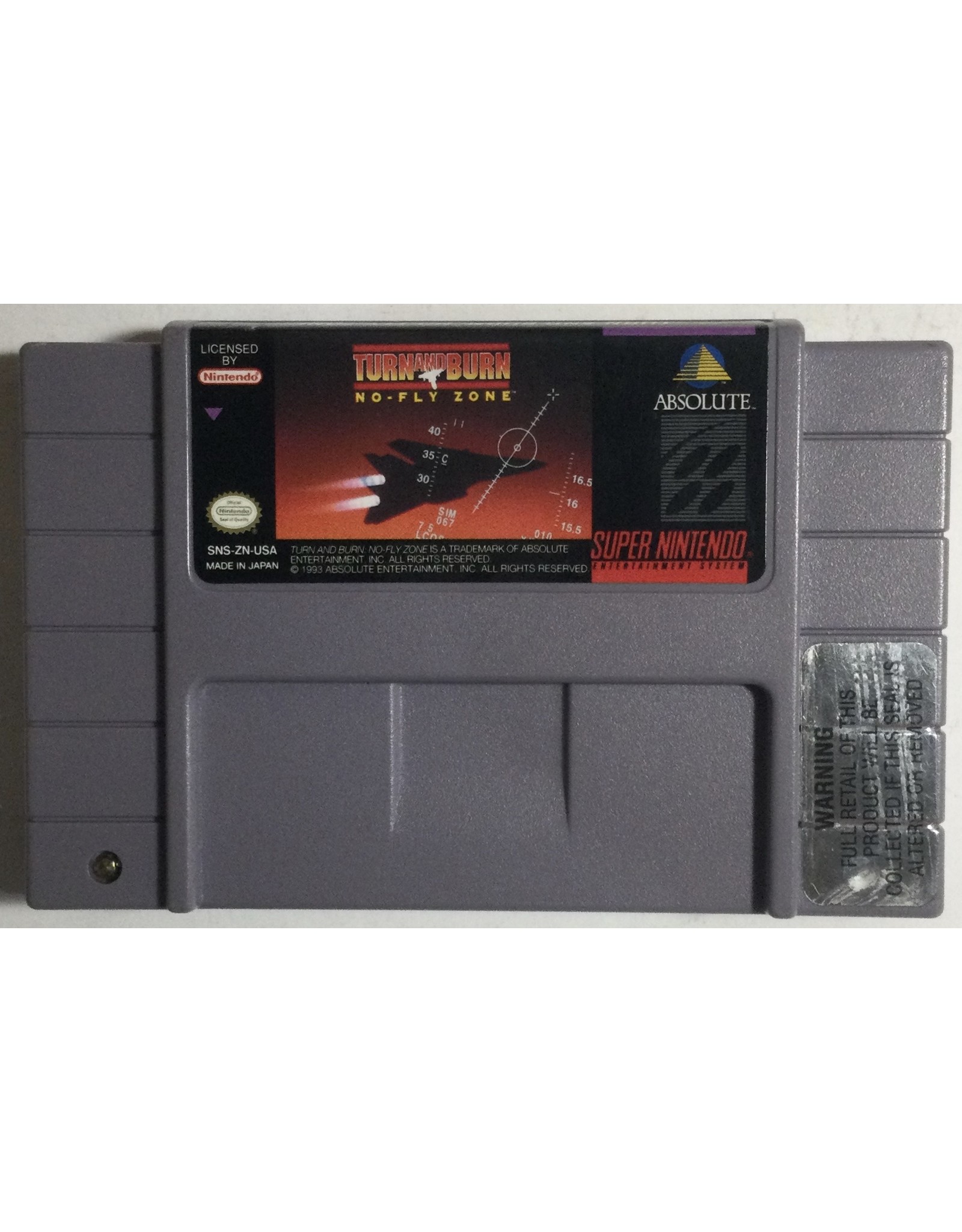 Absolute Entertainment Turn and Burn No-Fly Zone for Super Nintendo Entertainment System (SNES)