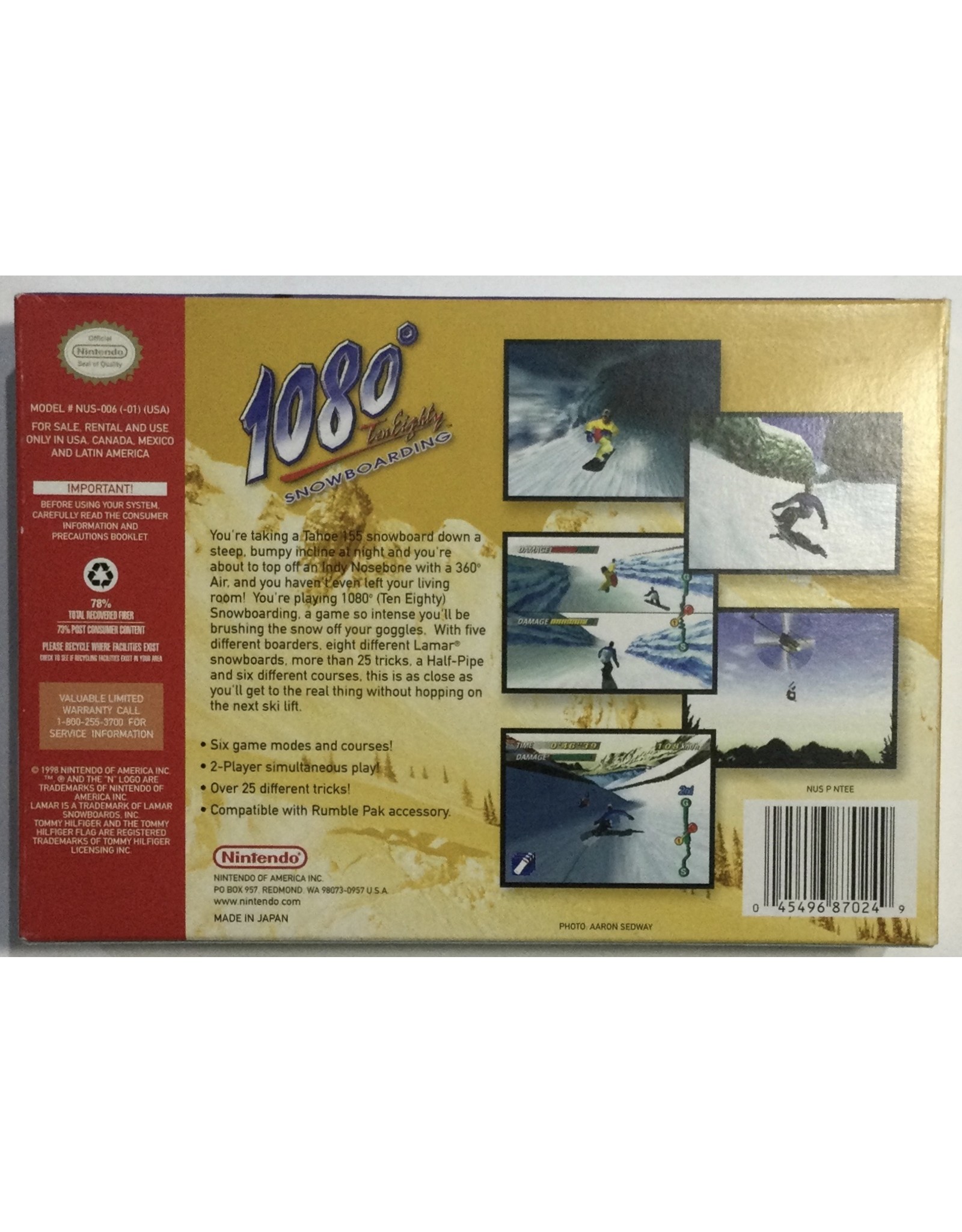 Nintendo 1080 Ten Eighty Snowboarding for Nintendo 64 (N64) - CIB