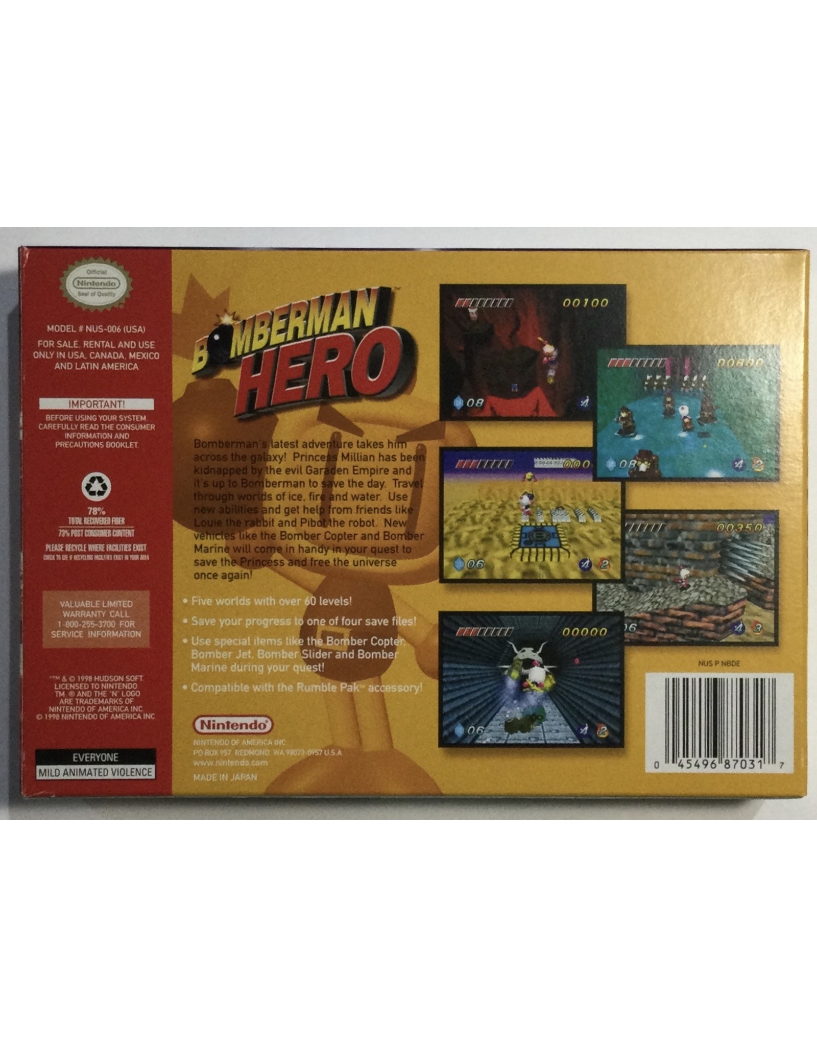 Nintendo Bomberman Hero for Nintendo 64 (N64) - CIB