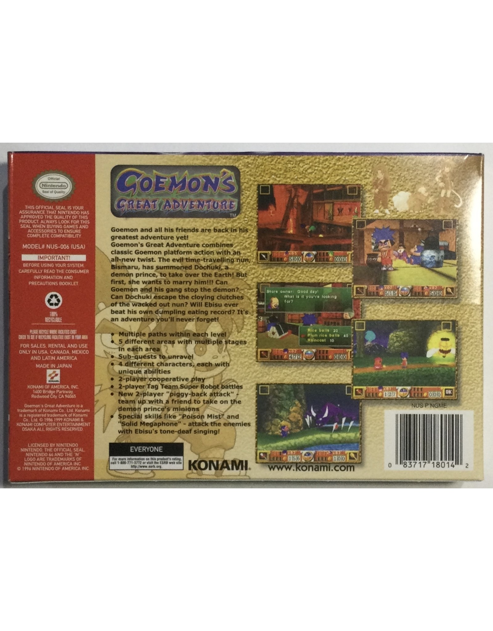 KONAMI Goemon's Great Adventure for Nintendo 64 (N64) - CIB
