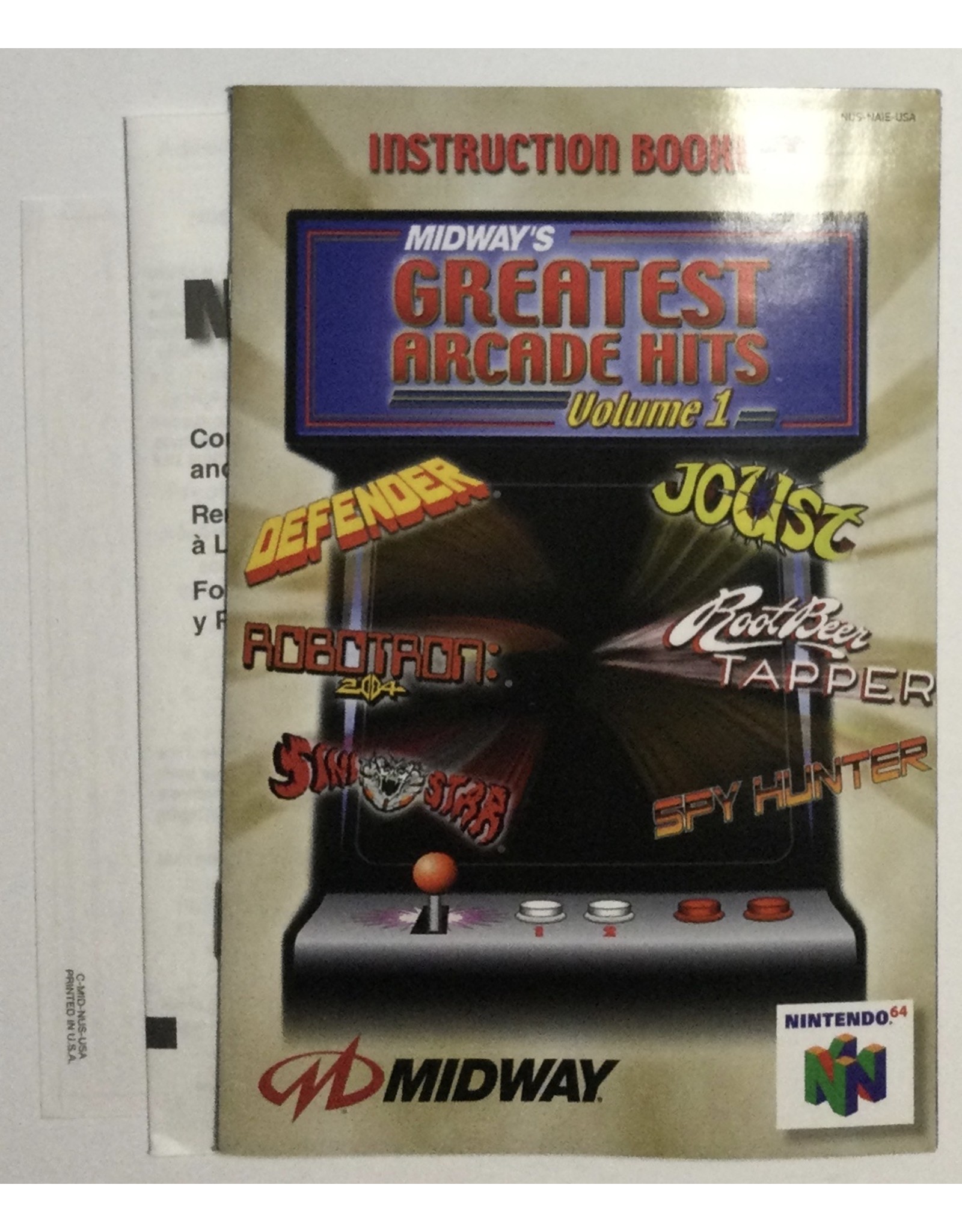 MIDWAY Greatest Arcade Hits Vol. 1 for Nintendo 64 (N64) - CIB