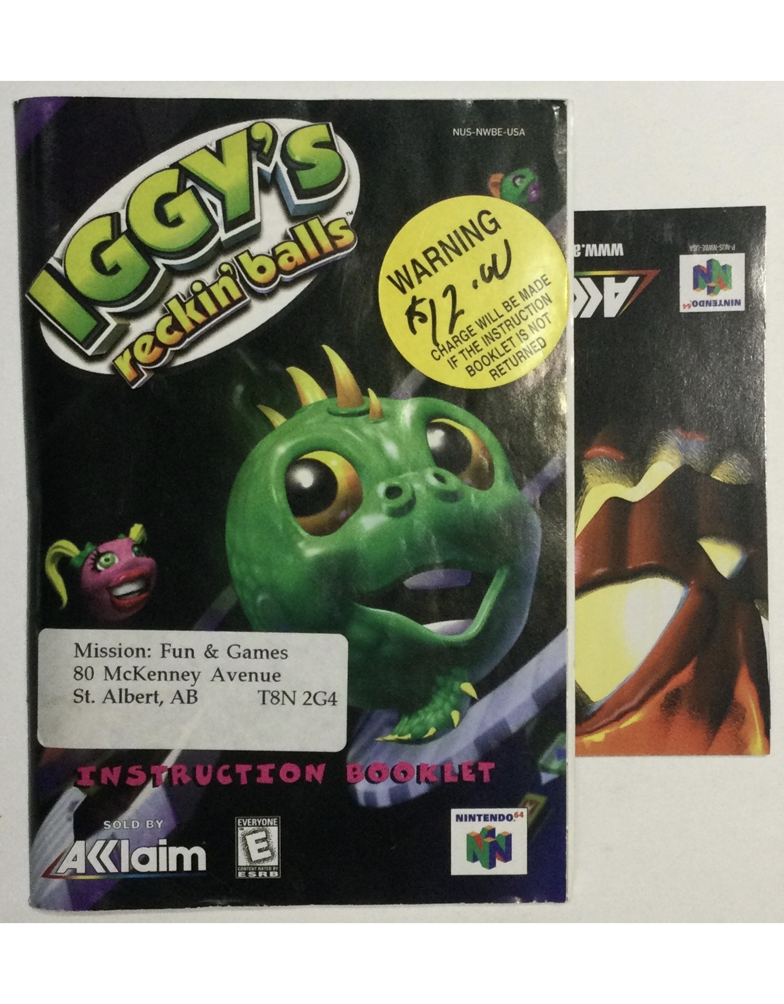 ACCLAIM Iggy's Recking' Balls for Nintendo 64 (N64) - CIB