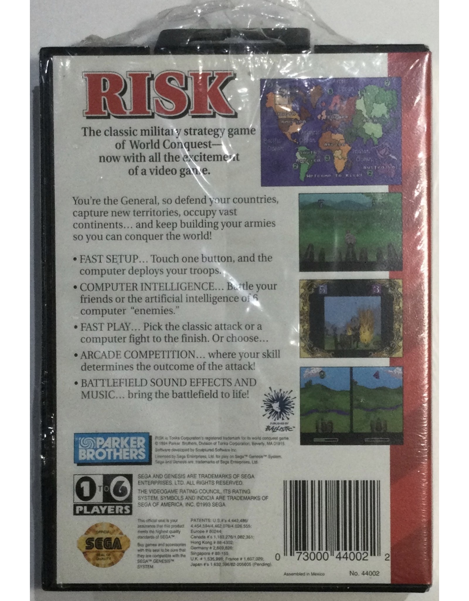 PARKER BROTHERS RISK for Sega Genesis - NIB