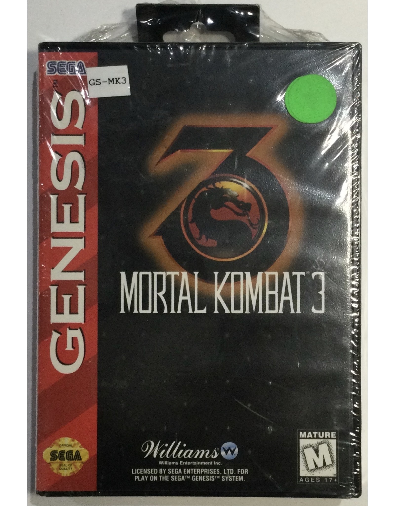 WILLIAMS ENTERTAINMENT INC. Mortal Kombat 3 for Sega Genesis - NIB