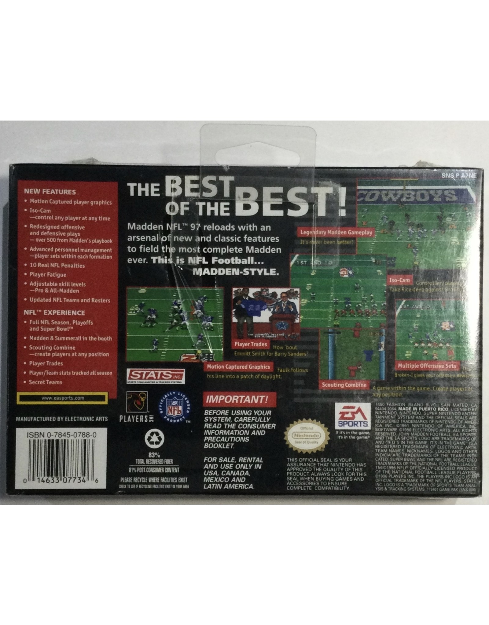 EA SPORTS Madden '97 for Super Nintendo Entertainment System (SNES) - NIB