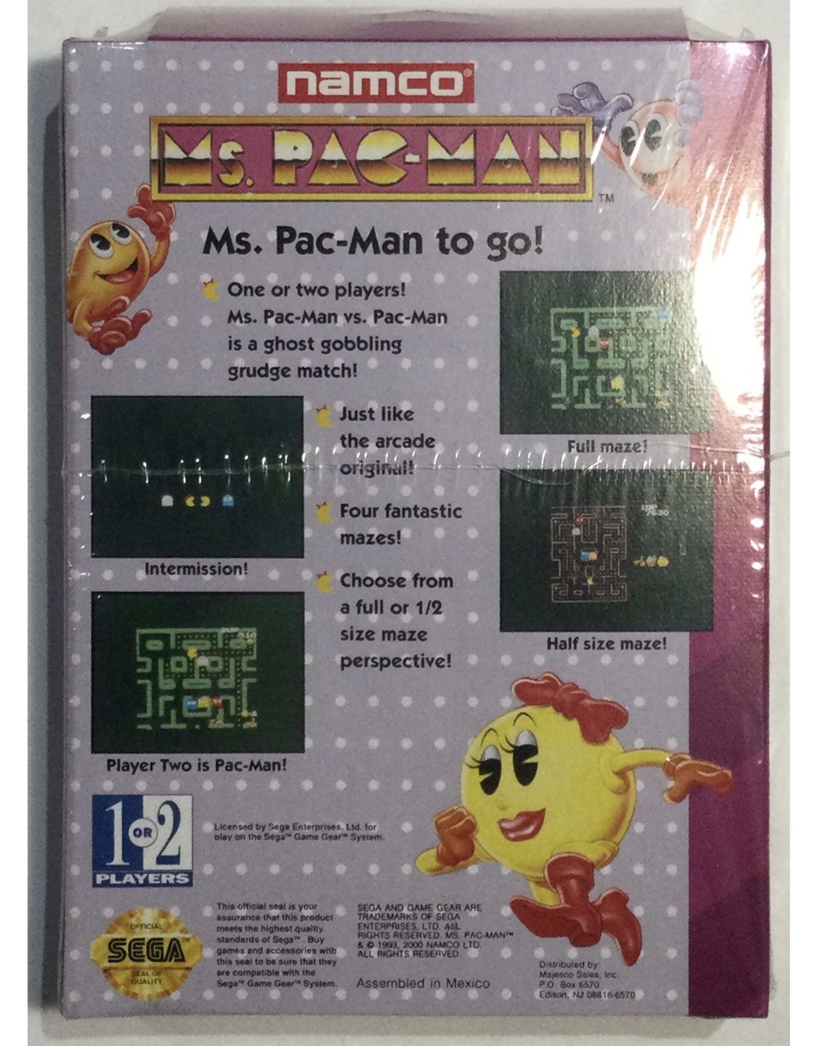 NAMCO Ms. Pac-Man for Sega Game Gear - NIB