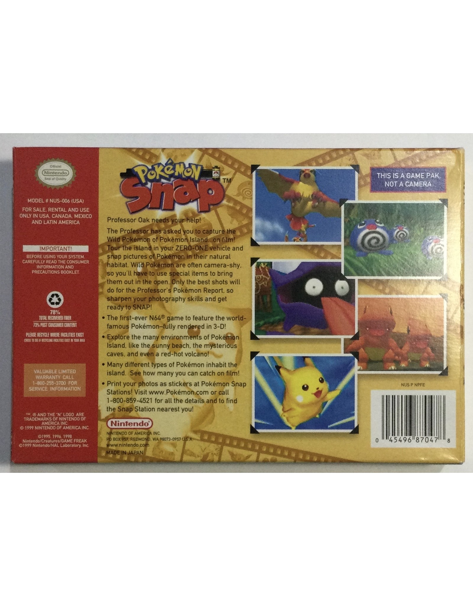 Nintendo Pokemon Snap for Nintendo 64 (N64) - CIB