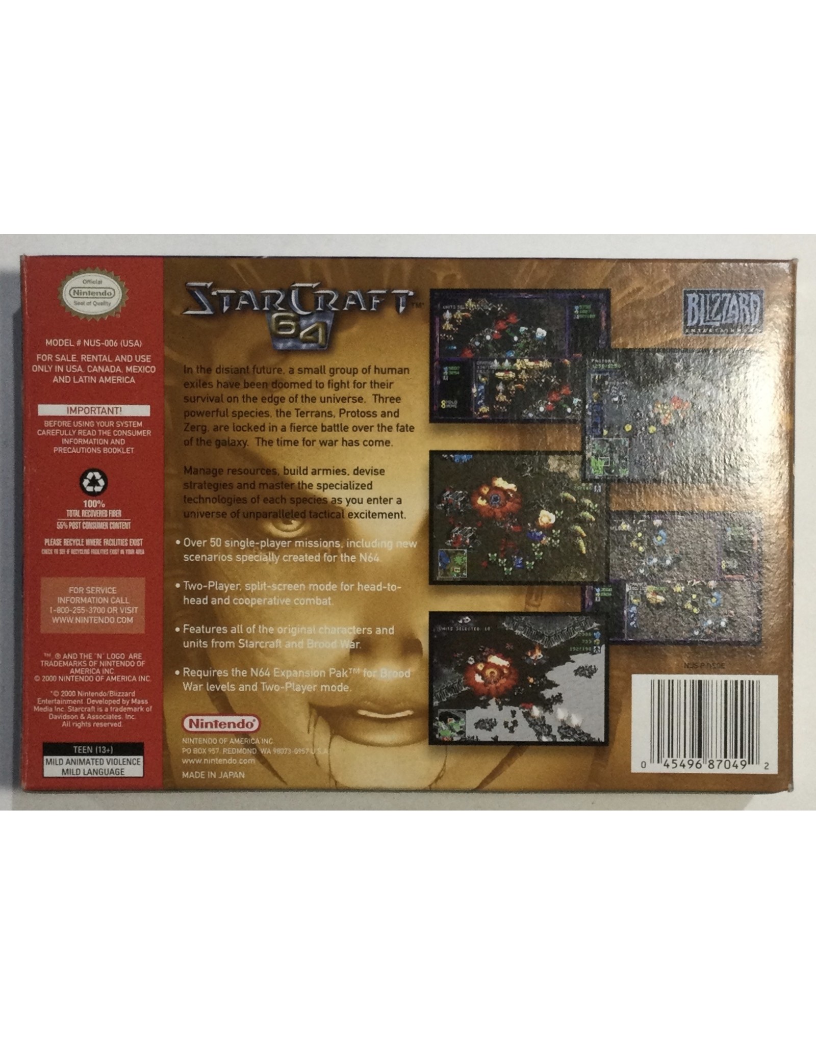 BLIZZARD ENTERTAINMENT Starcraft 64 for Nintendo 64 (N64) - CIB