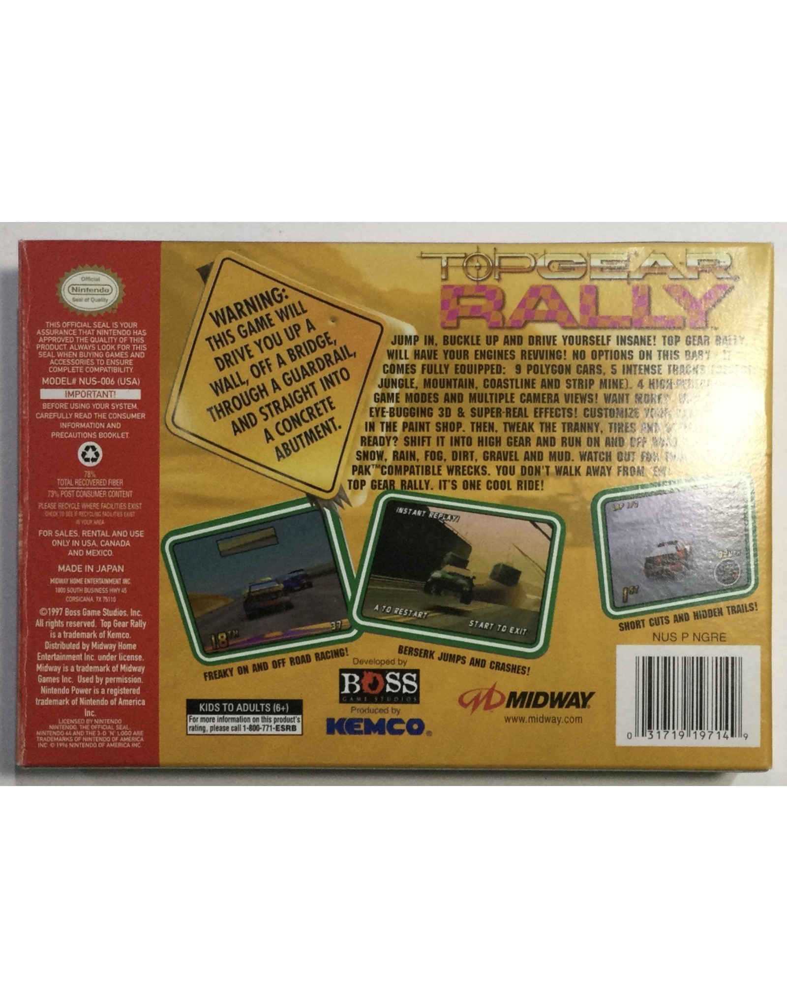 MIDWAY Top Gear Rally for Nintendo 64 (N64)