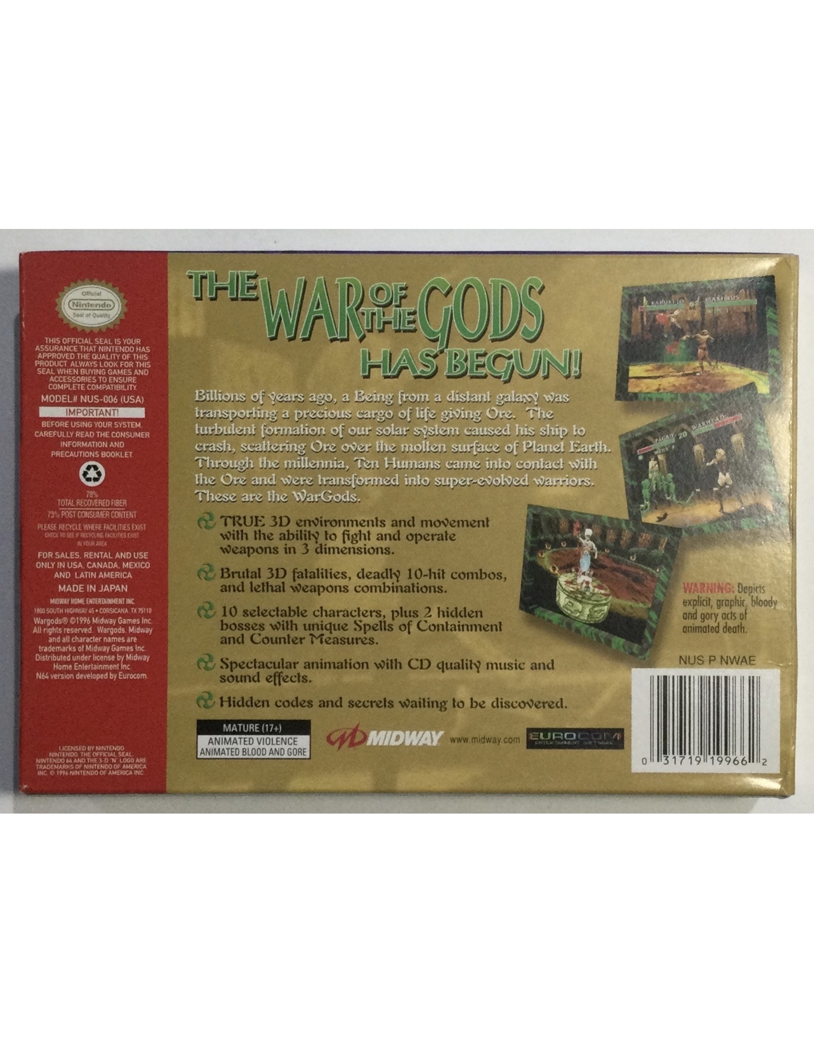 MIDWAY War Gods for Nintendo 64 (N64)
