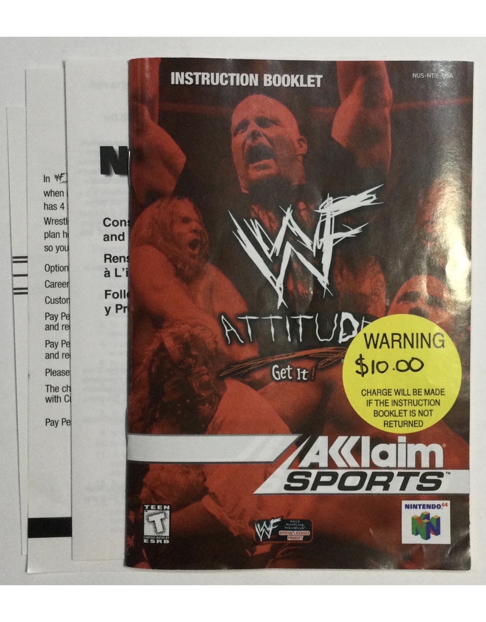 Aklaim SPORTS WF Attitude for Nintendo 64 (N64) - CIB