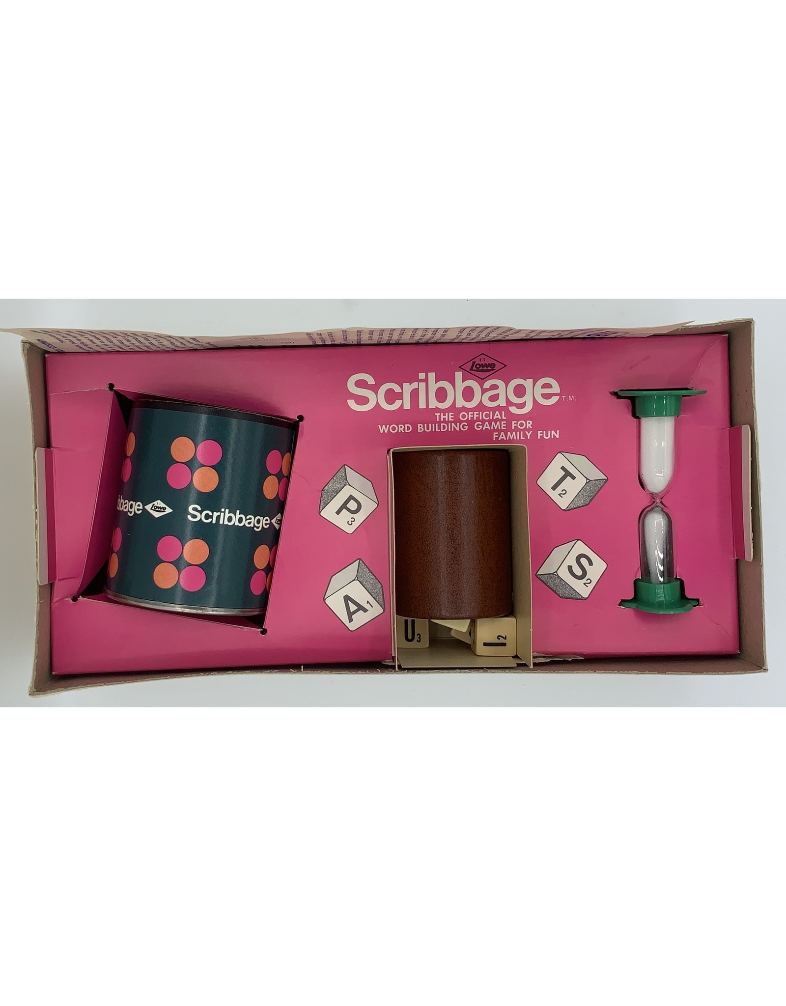 E.S. Lowe Ad-Lib Crossword Cubes (1963) (Scribbage) (Made in 1968)