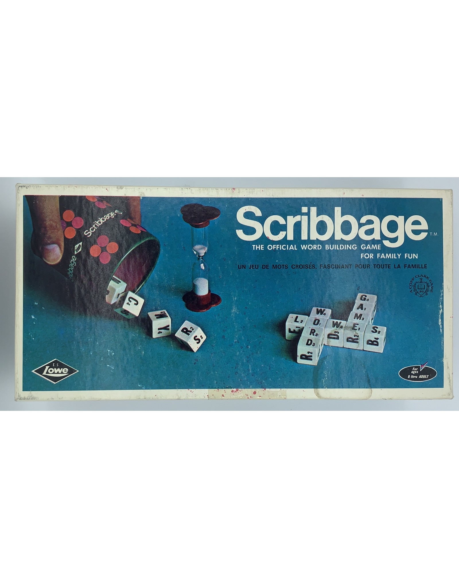 E.S. Lowe Ad-Lib Crossword Cubes (1963) (Scribbage) (Made in 1968)