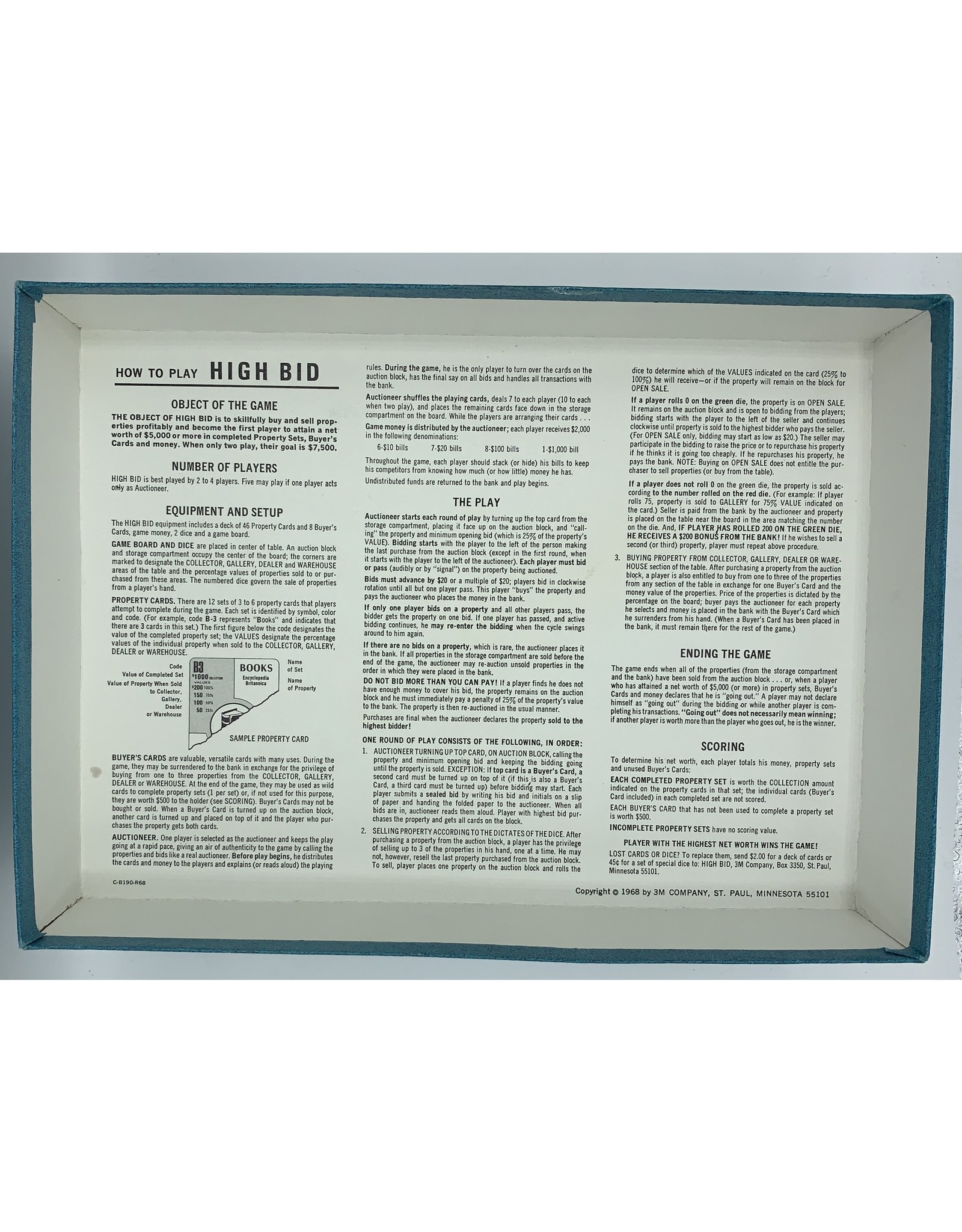 Avalon Hill Game Company High-Bid (1963) (used)