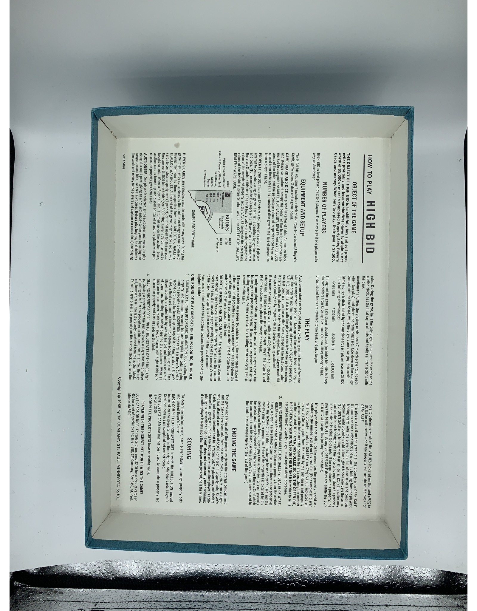 Avalon Hill Game Company High-Bid (1963) (used)