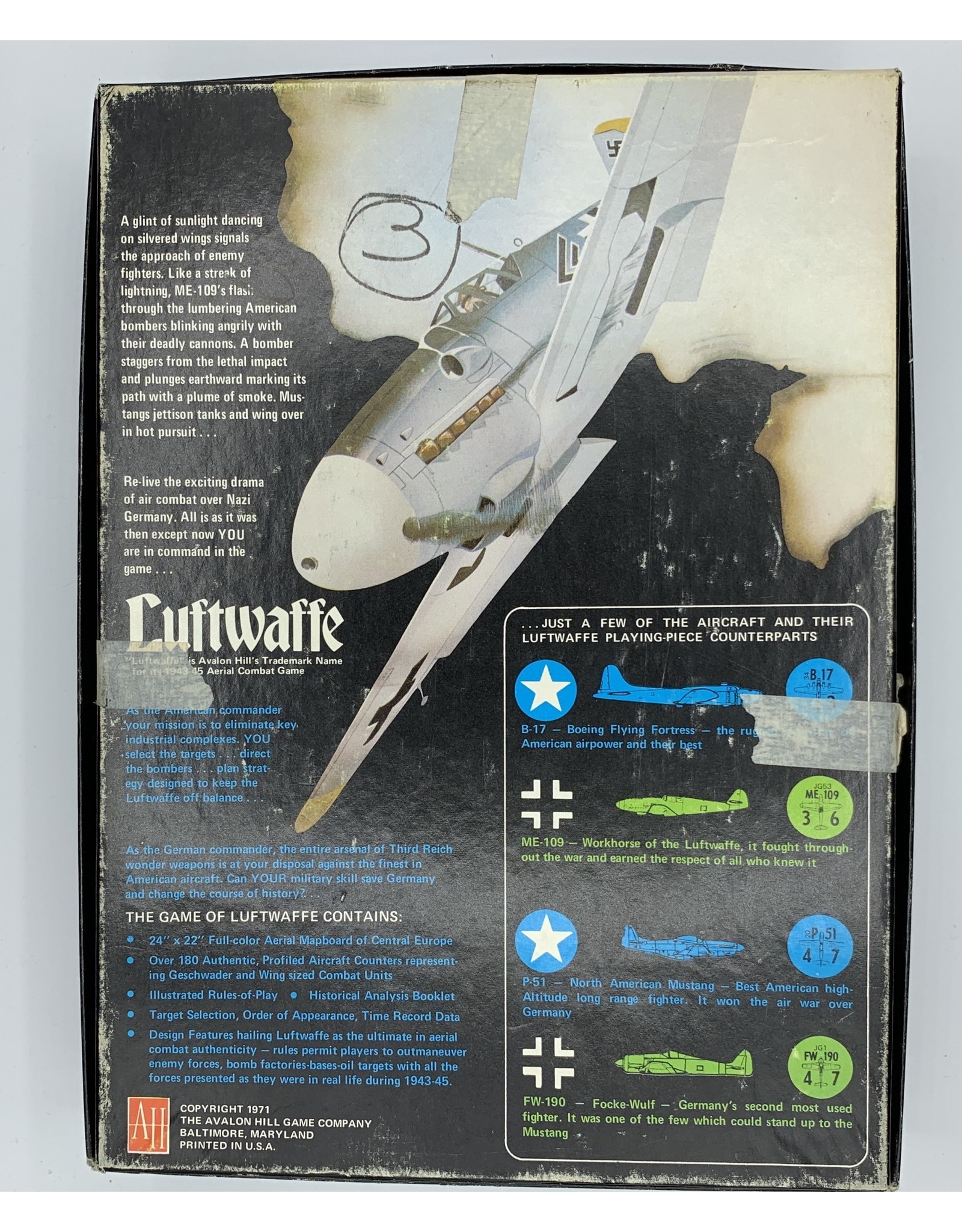 Avalon Hill Game Company Luftwaffe: The Game of Aerial Combat Over Germany 1943-45 (1970)