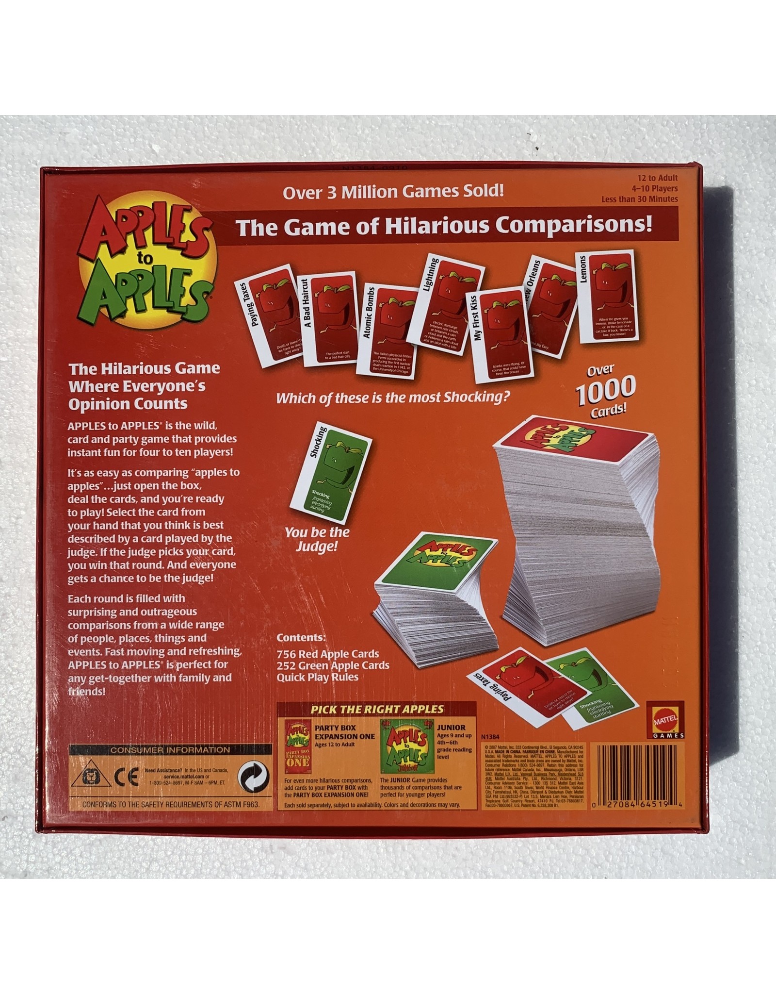 Mattel Apples to Apples (1999)  (Made in 2007)